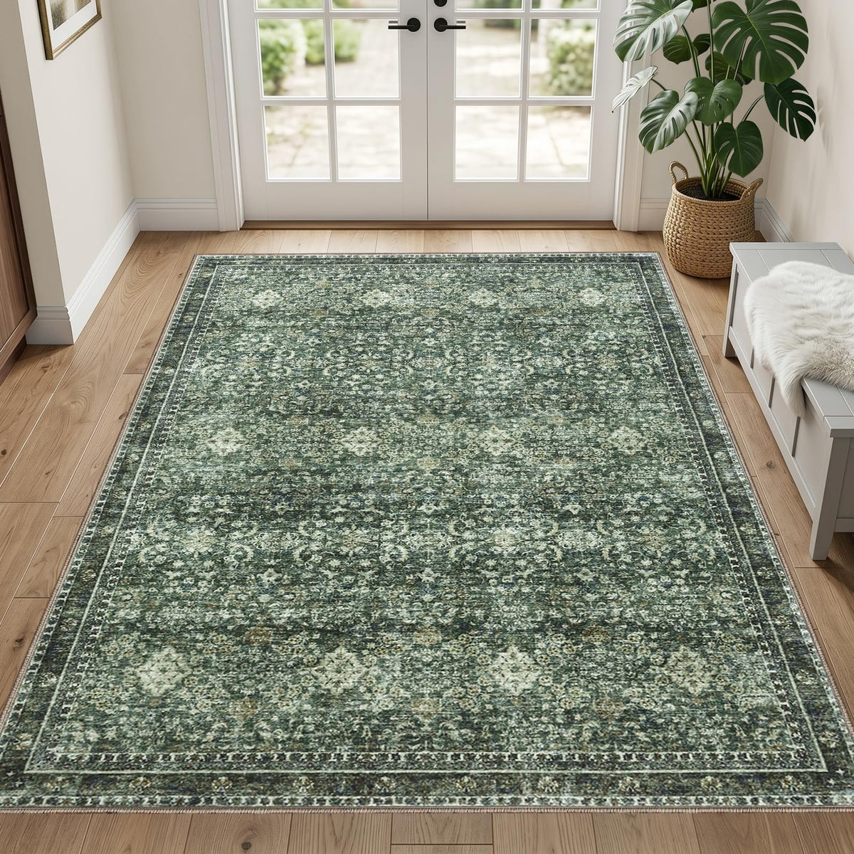 Sasttie 4x6 Area Rugs, Ultra-Soft Washable Rug for Living Room, Beige