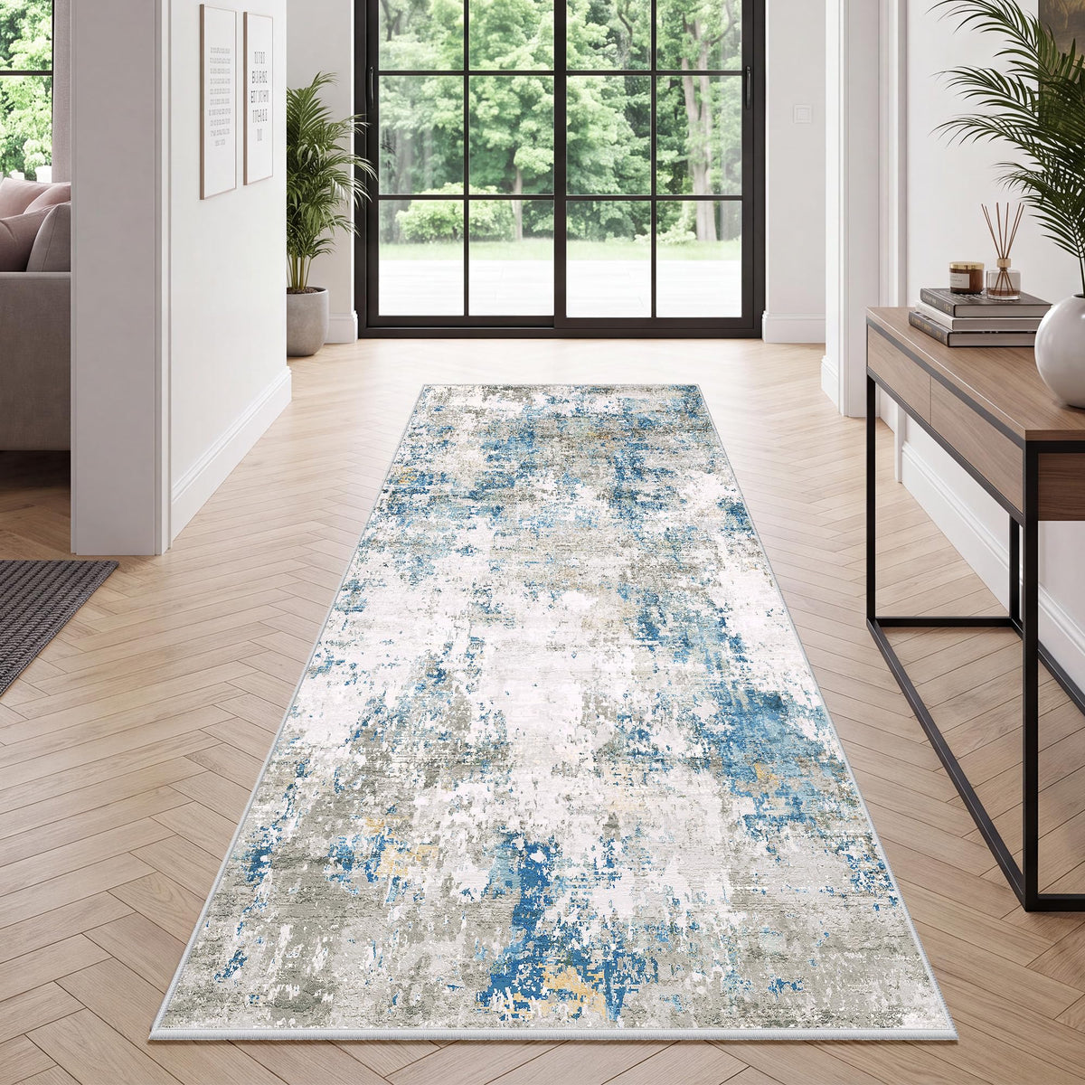 LIVELYGLOW 5x7 Washable Vintage Area Rug, Bedroom Dorm Rug
