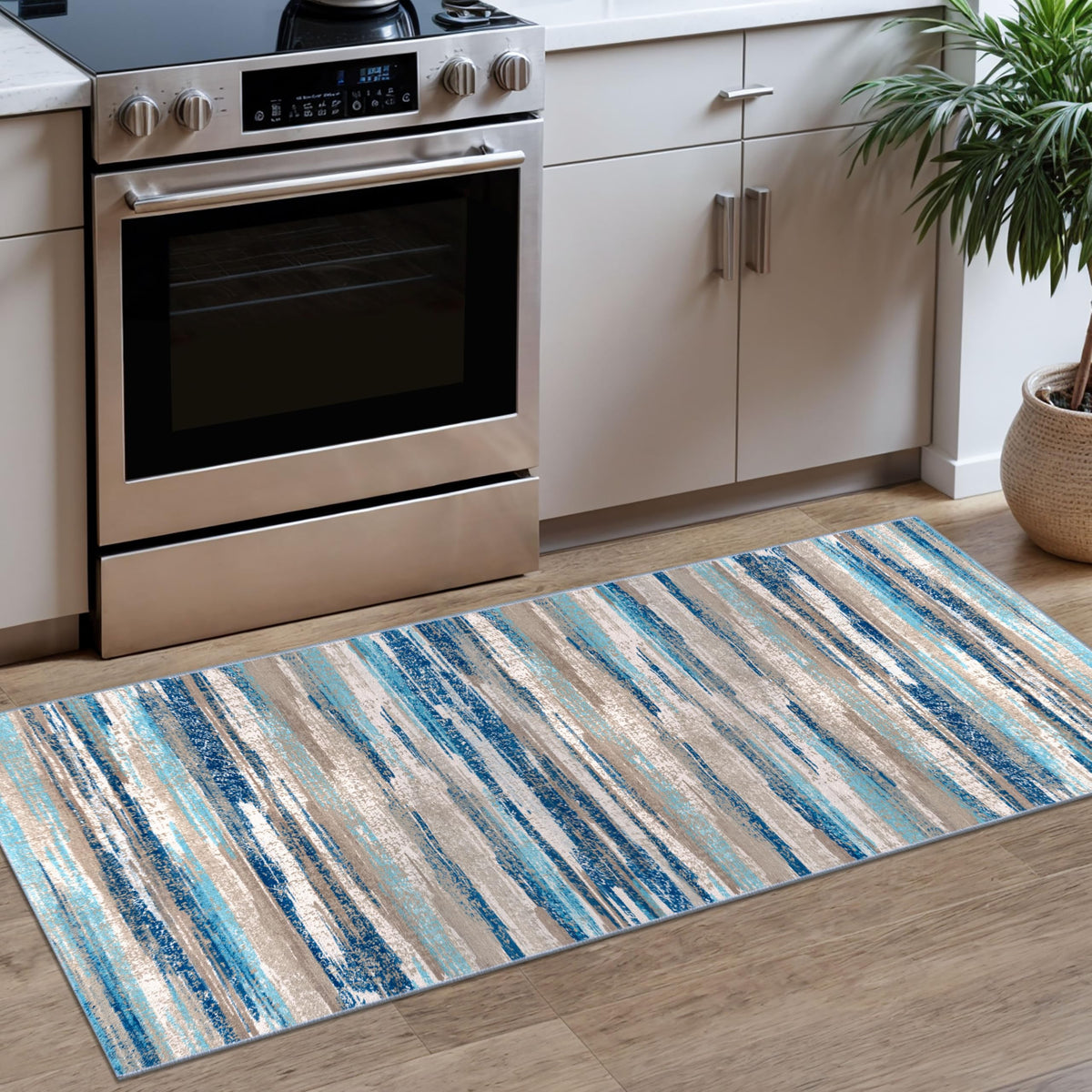 Lansny Abstract 2x3 Area Rug Small Washable Entryway Rug Non Slip Door Mat