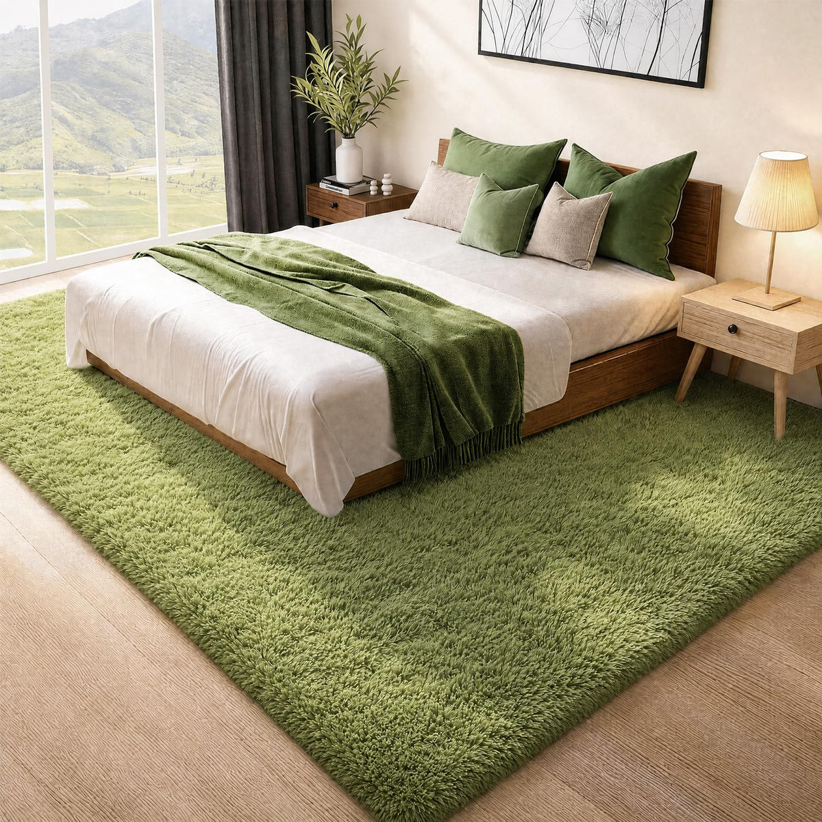Ophanie Area Rugs for Living Room Bedroom, Washable Non-Slip Fluffy Soft Grey Shag Carpet, Indoor Floor Gray 4x6 Fuzzy Shaggy Living Room Plush Rug for Kids Home Dorm Decor Aesthetic
