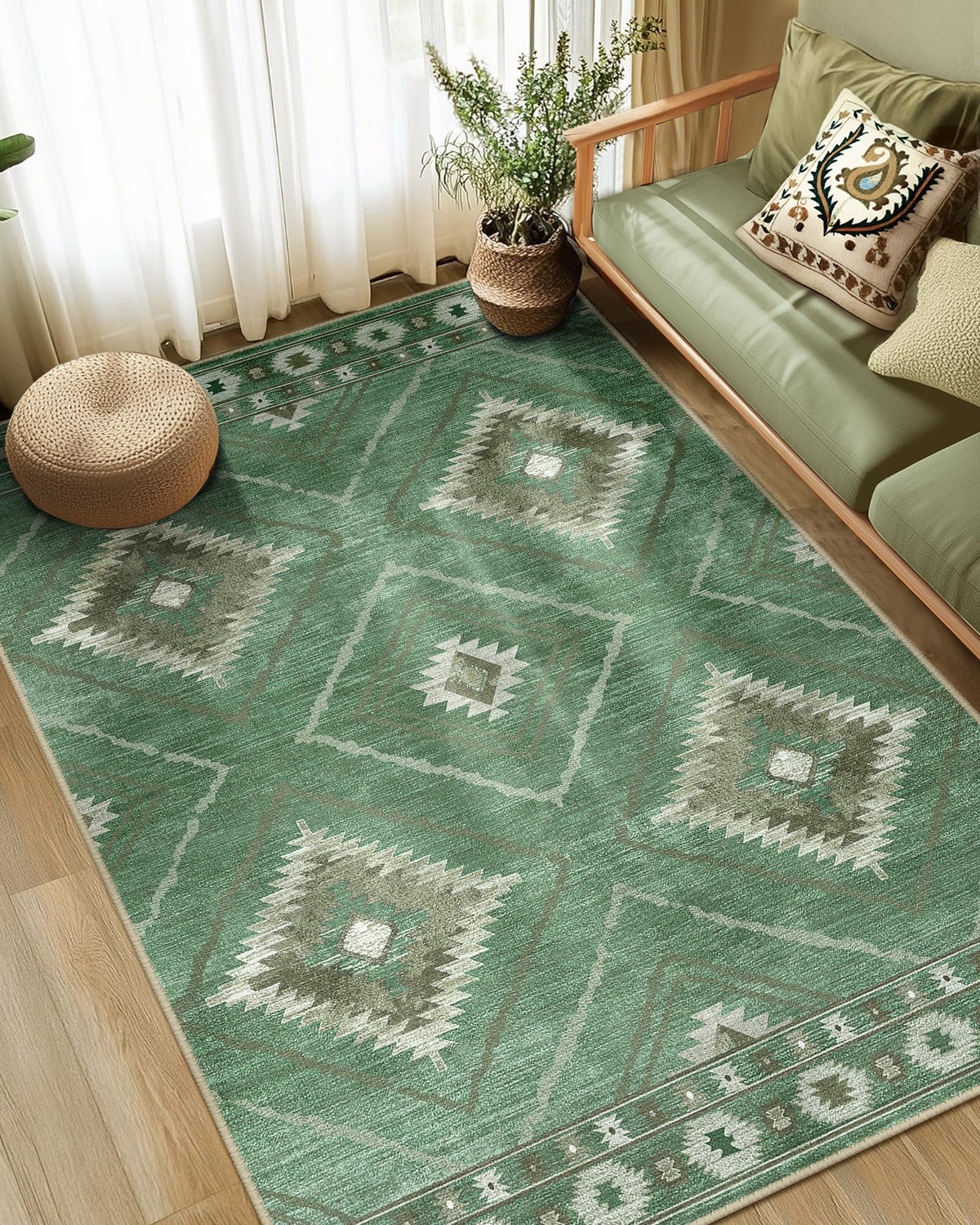 BESTSWEETIE 5'x7' Washable Area Rug for Living Room Bedroom Black
