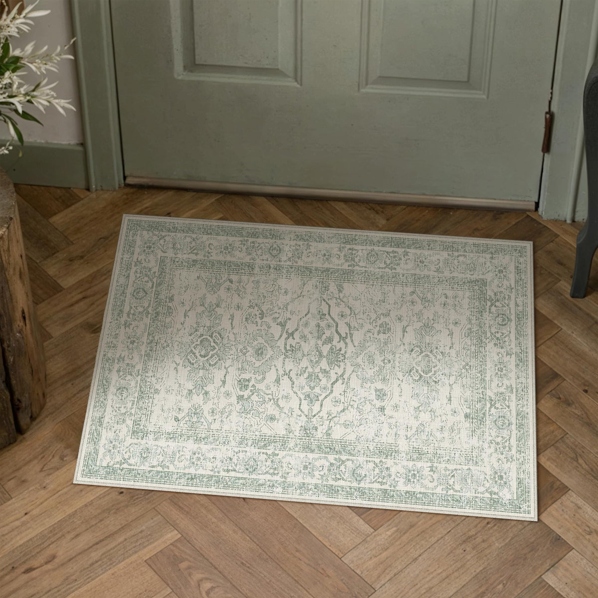 HUGEAR 3x5 Colorful Retro Floral Washable Area Rug for Entryway
