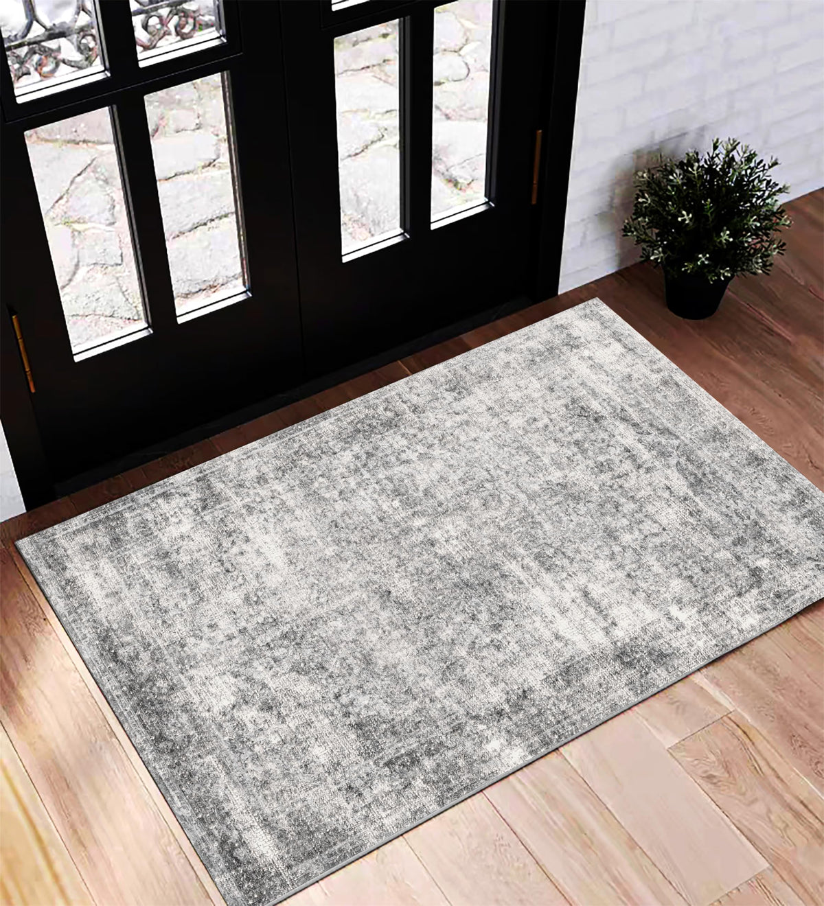 CHAMPLANT 6'x9' Washable Vintage Area Rug Boho Chic Medallion Distressed Design Non-Shedding Easy Care Ideal for High Traffic Areas in Living Room Bedroom Kitchen Office Large Carpet