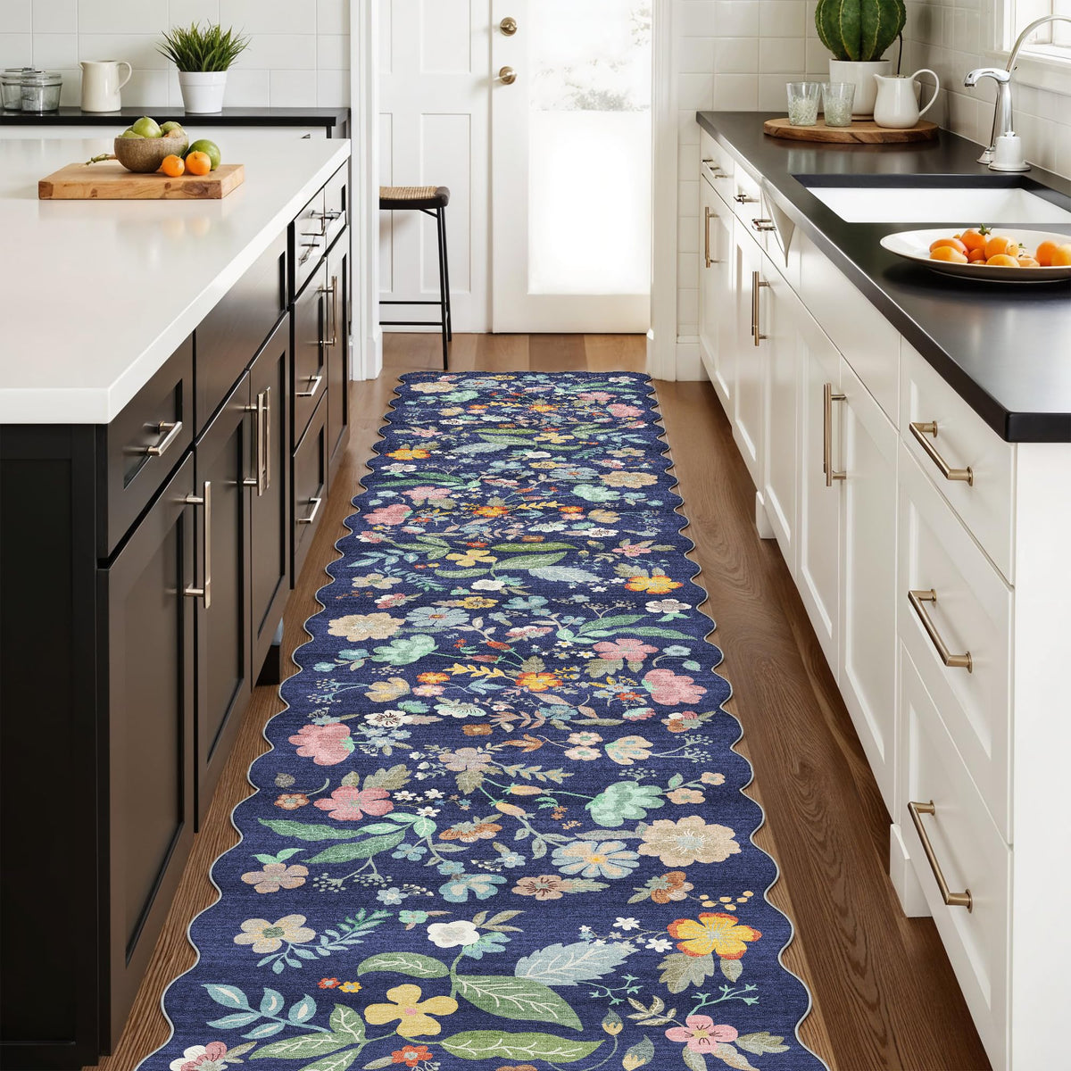 Hallway Washable Runner Rug - 2x10 Kitchen Rugs Entryway Rug Runner Vintage Soft Floor Mat Non Slip Indoor Farmhouse Carpet for Bathroom Living Room Bedroom (2 X 10, Beige)