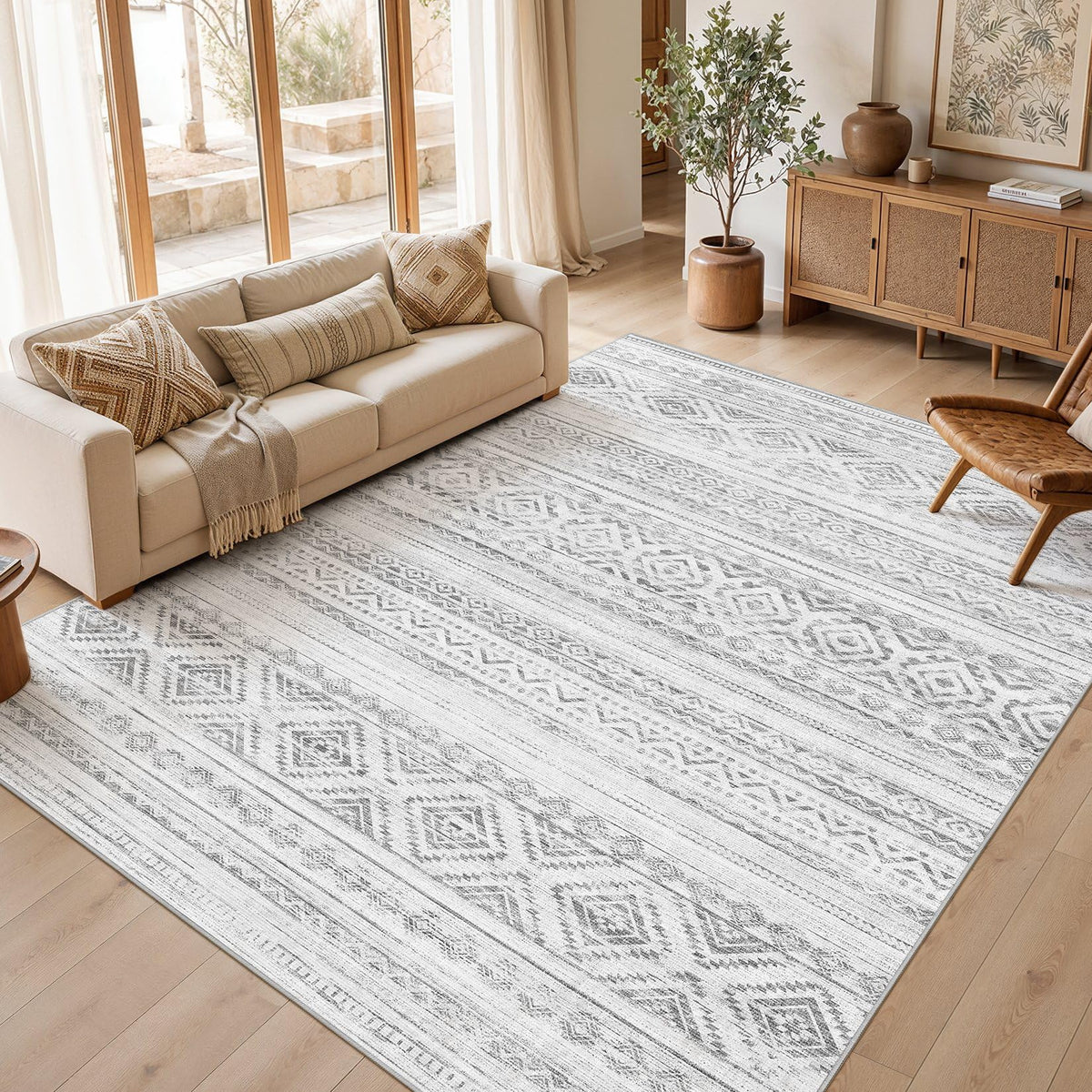 cotiled Boho 5x7 Area Rugs for Living Room: Soft Moroccan Washable Rug