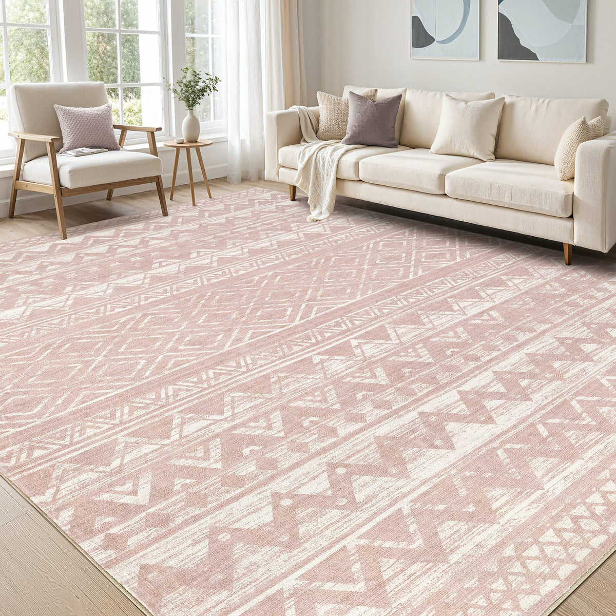 cotiled Boho 5x7 Area Rugs for Living Room: Soft Moroccan Washable Rug