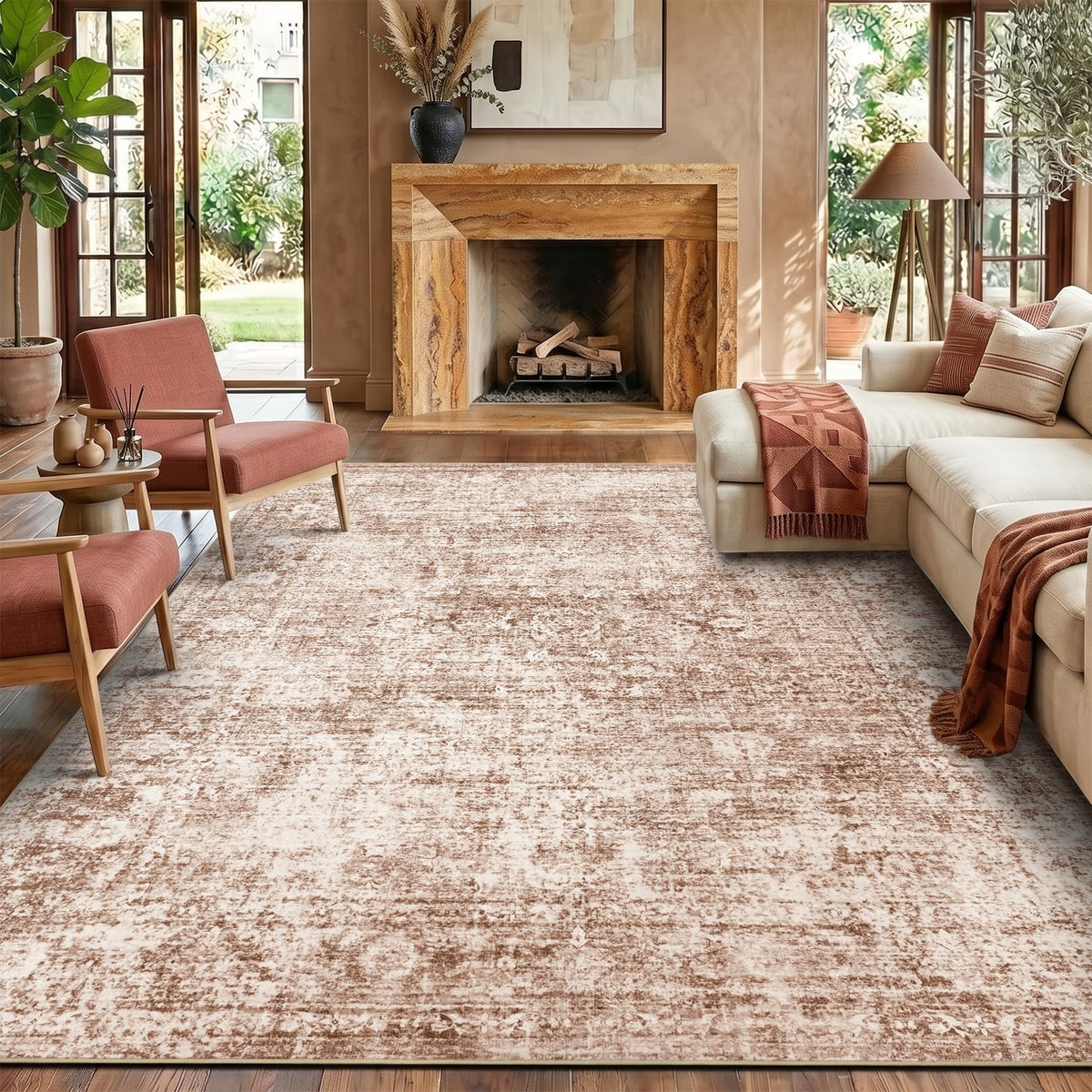 Homemate Washable Rug 8x10 Area Rugs - Vintage Rugs for Living Room