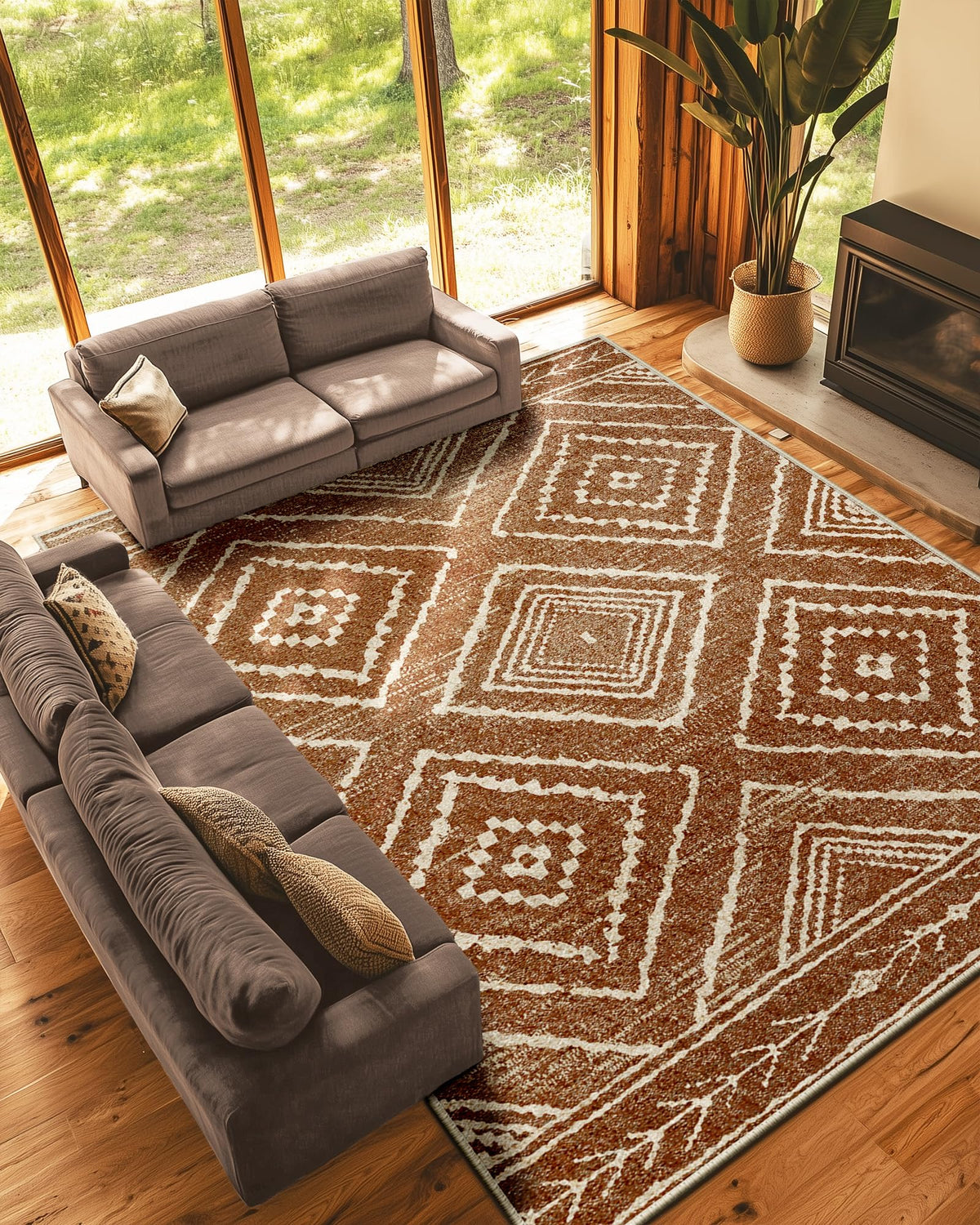 BESTSWEETIE 5'x7' Washable Area Rug for Living Room Bedroom Black