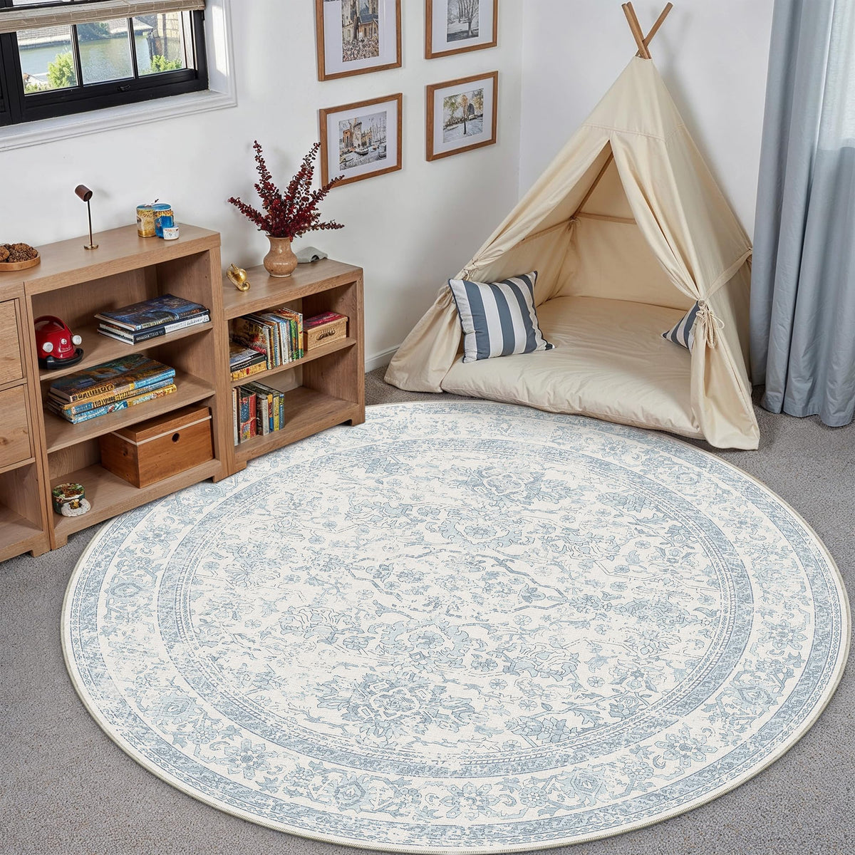 HUGEAR 3x5 Colorful Retro Floral Washable Area Rug for Entryway