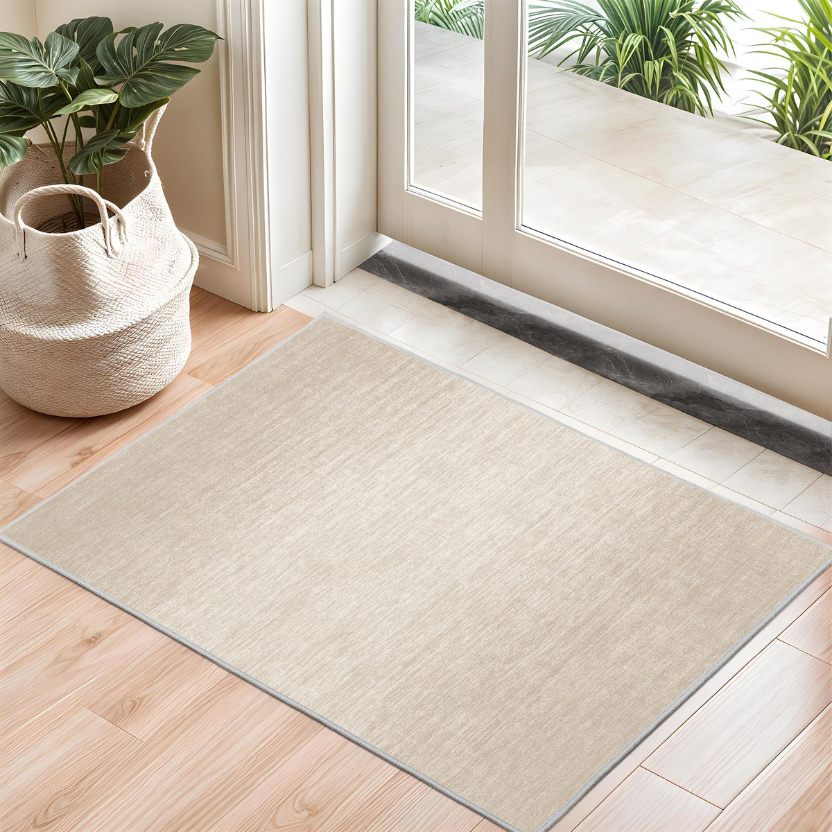 Valenrug Washable Rugs 5x7, Non Slip Large Area Rugs for Living Room, Beige