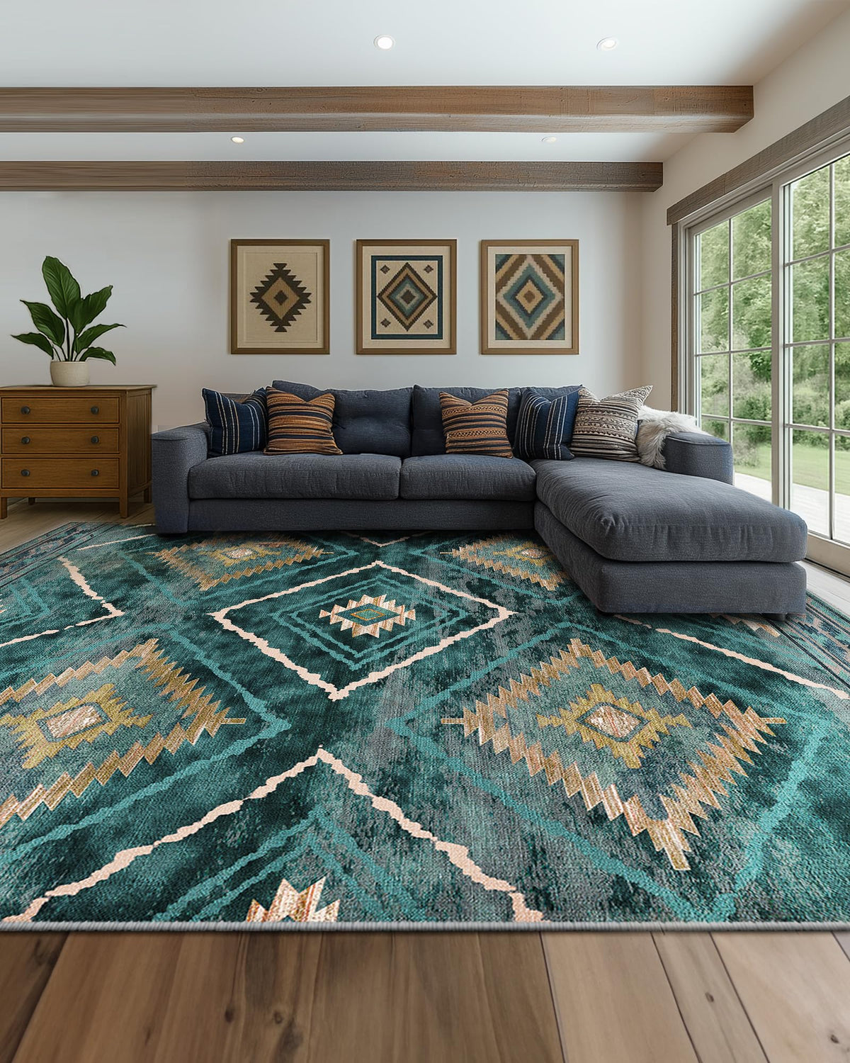 BESTSWEETIE 5'x7' Washable Area Rug for Living Room Bedroom Black