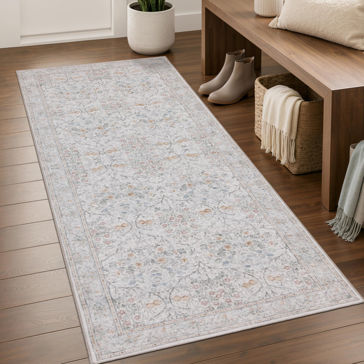 JOLLYVOGUE 5x7 Area Rugs for Living Room, Washable Rug, Beige