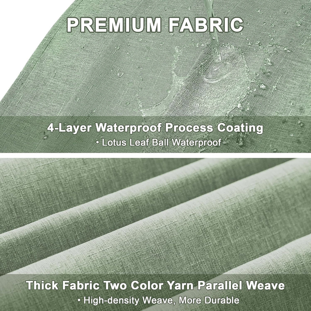 Decorelia Sage Green Linen Textured Tablecloth Rectangular 52 x70 Inch