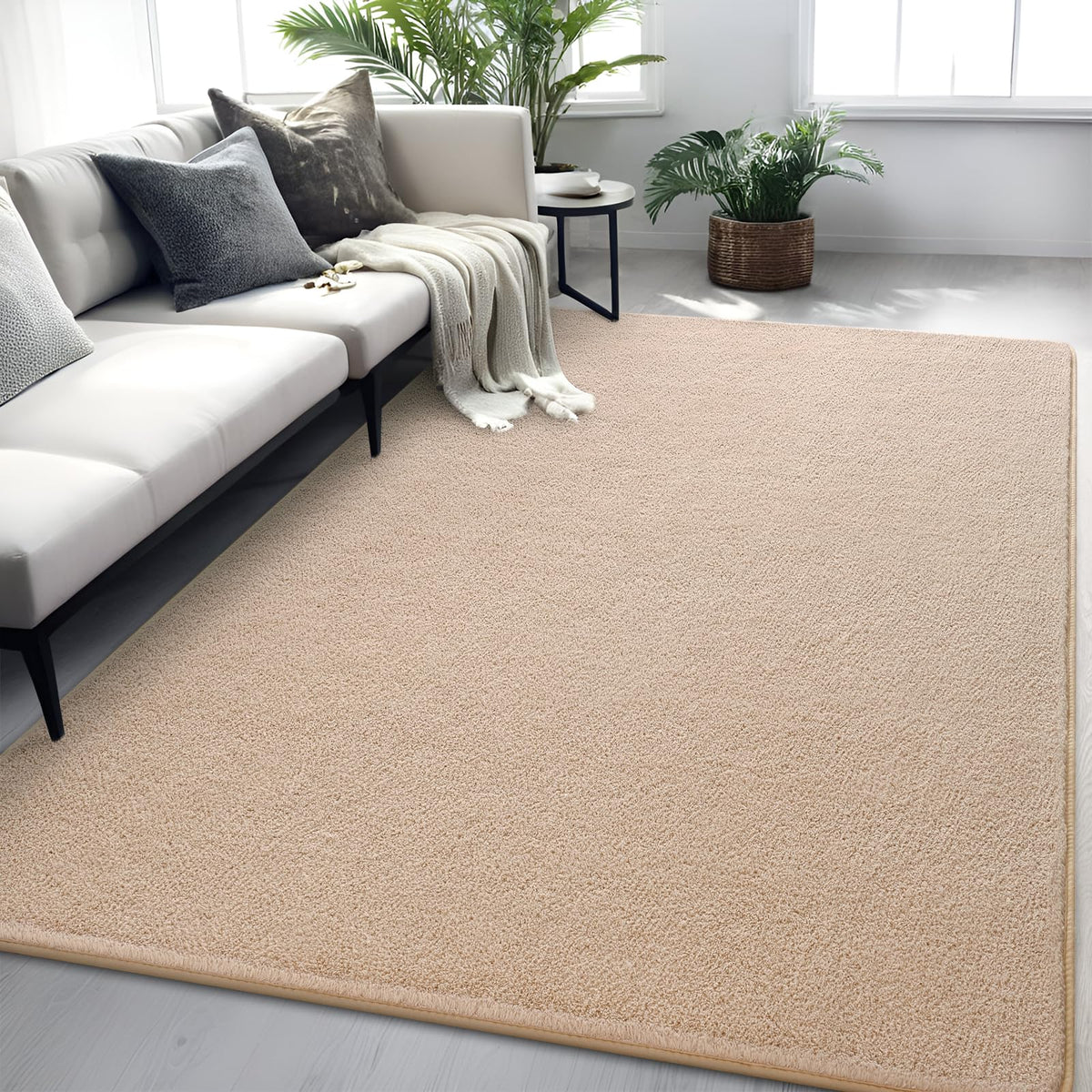 5x7 Black Area Rug Modern Aesthetic Minimalist