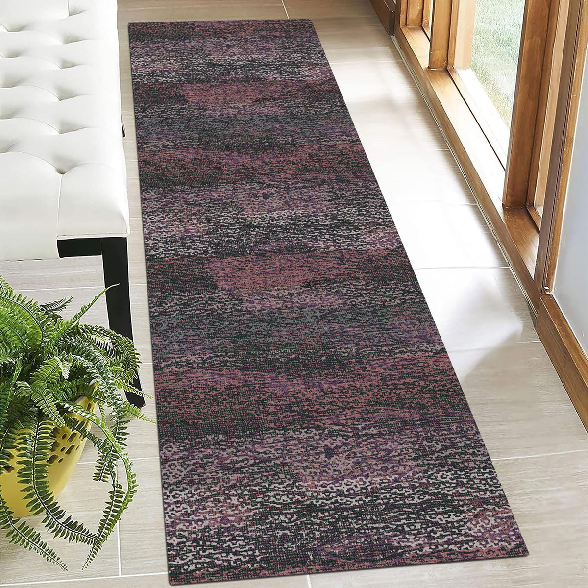 RUGSURE Washable Area Rugs - Perfect for Living Room, Bedroom, Kids Room, Nursery - Stain & Water Resistant Non-Slip, Pet & Child Friendly, Vintage Tribal Area Rugs (Green, 5' x 7')