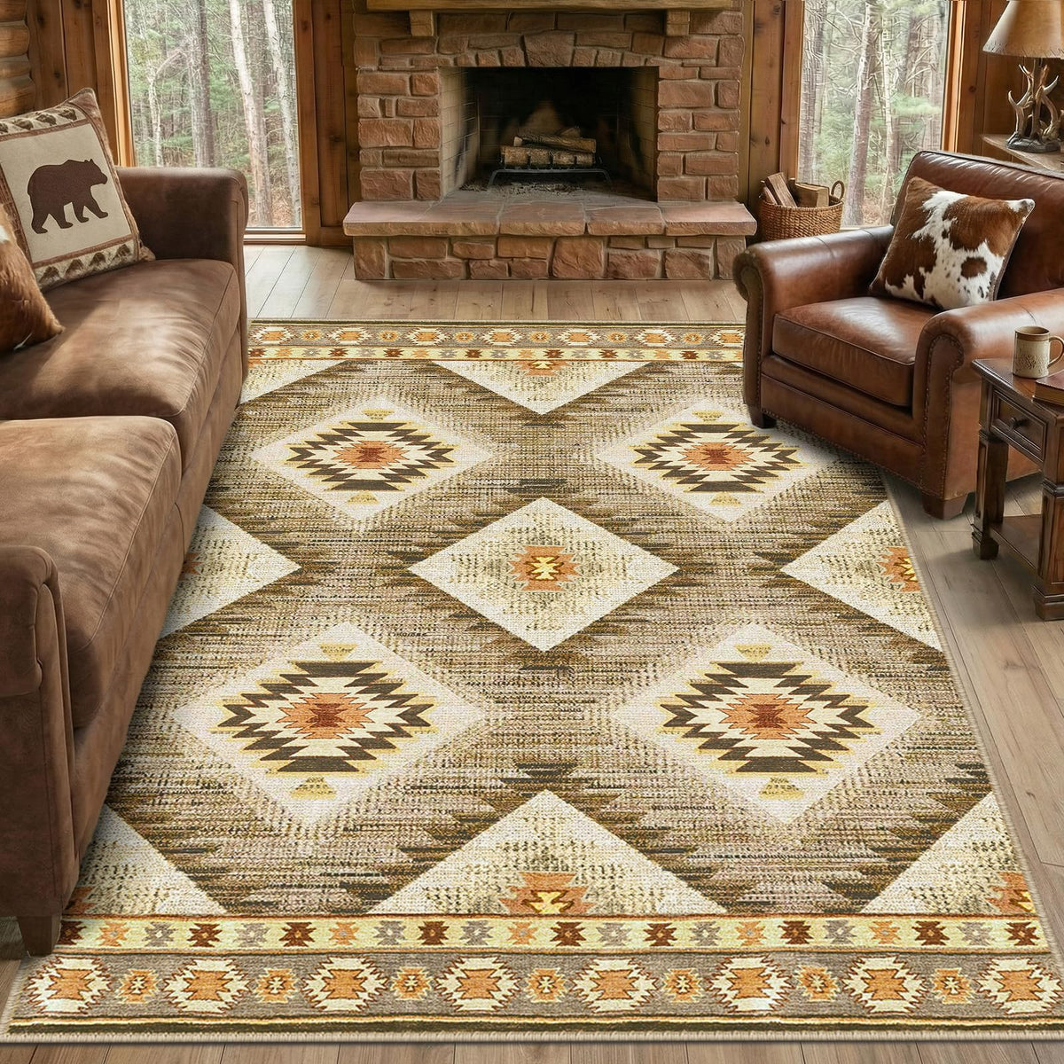 BESTSWEETIE 5'x7' Washable Area Rug for Living Room Bedroom Black