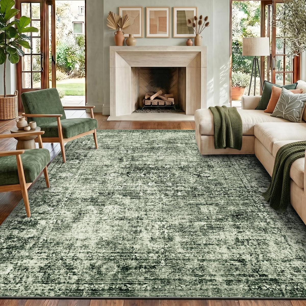 Homemate Washable Rug 8x10 Area Rugs - Vintage Rugs for Living Room