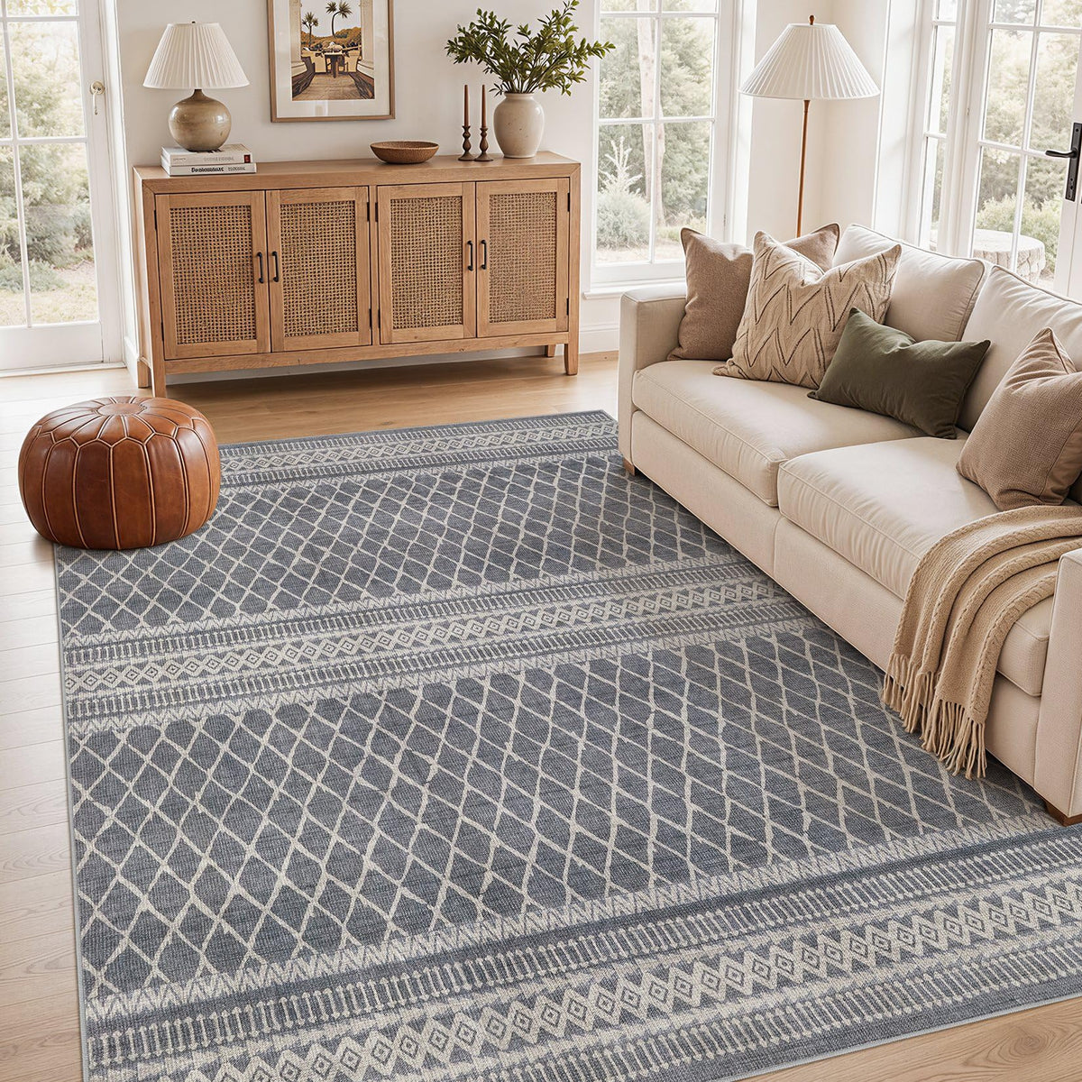 cotiled Boho 5x7 Area Rugs for Living Room: Soft Moroccan Washable Rug