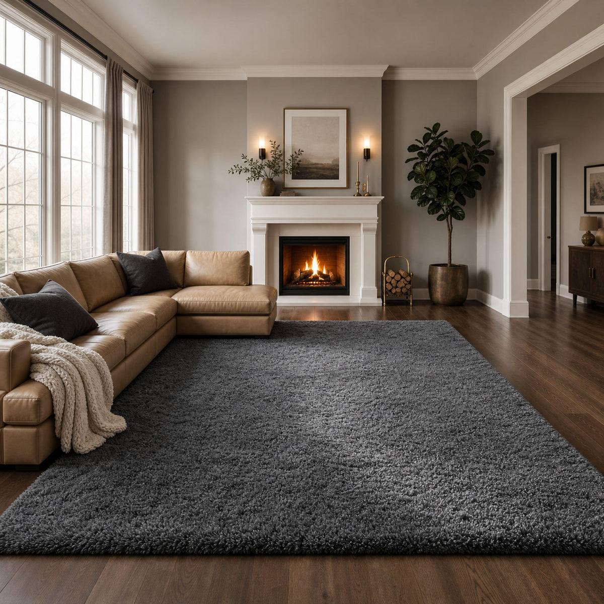 Ophanie Small Rug Upgrade Non Slip Throw Bedside Area Rugs, Fluffy Soft Grey Mini Bedroom Carpet, Affordable Door Entryway Indoor Inside Front Entrance Dog 2x3 Mat, Home Decor Aesthetic, Nursery