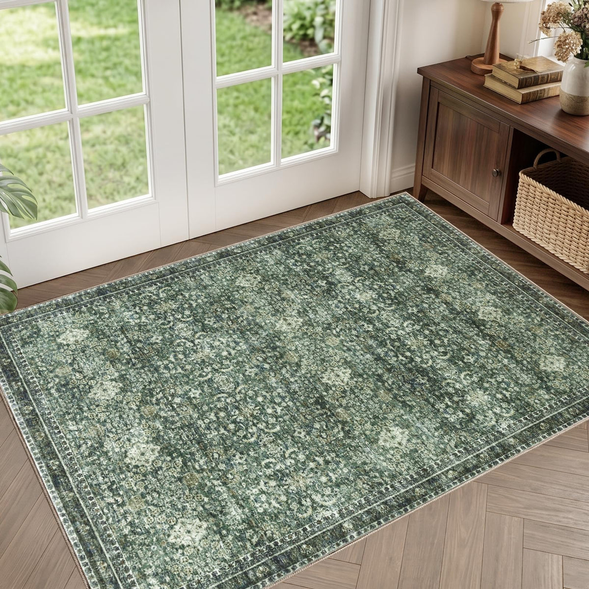 Sasttie 4x6 Area Rugs, Ultra-Soft Washable Rug for Living Room, Beige