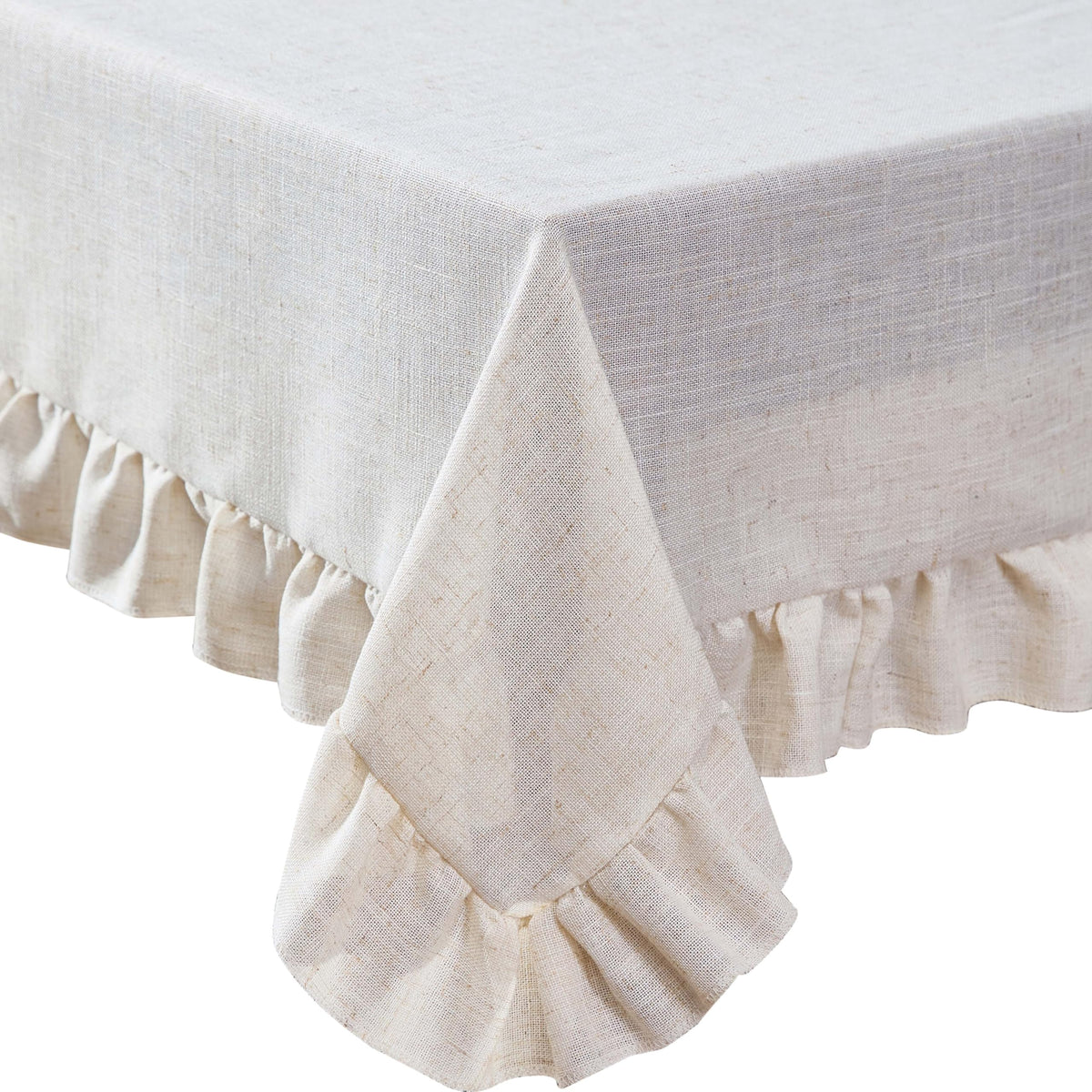 Laura Ashley Dothan Linen Blend Tablecloth, 60" x 84", Taupe