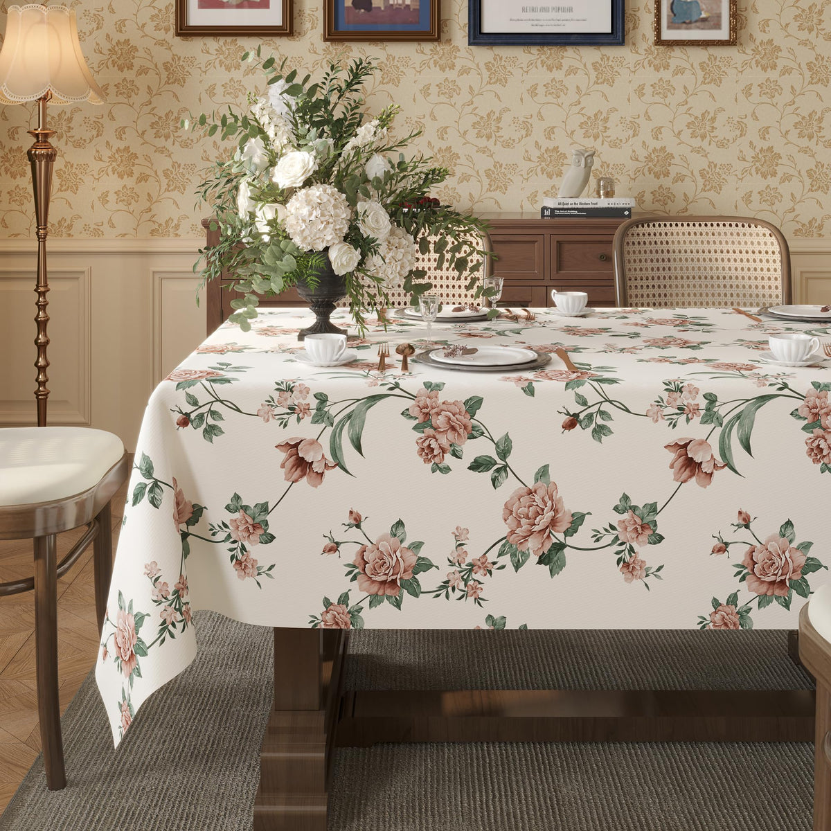 Rectangle Table Cloth,100% Waterproof Tablecloth Oil Proof Spill Proof Vinyl Table Cloth, Wipe Clean Plastic Table Cover for Dining, Camping, Indoor and Outdoor 52" x 70",Leaves