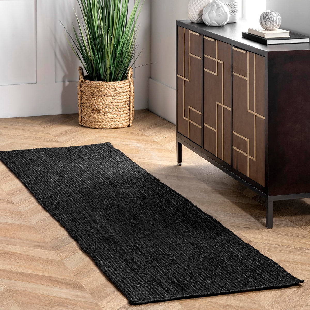 nuLOOM Rigo Natural Solid Flatweave Area Rug, 5' x 8'