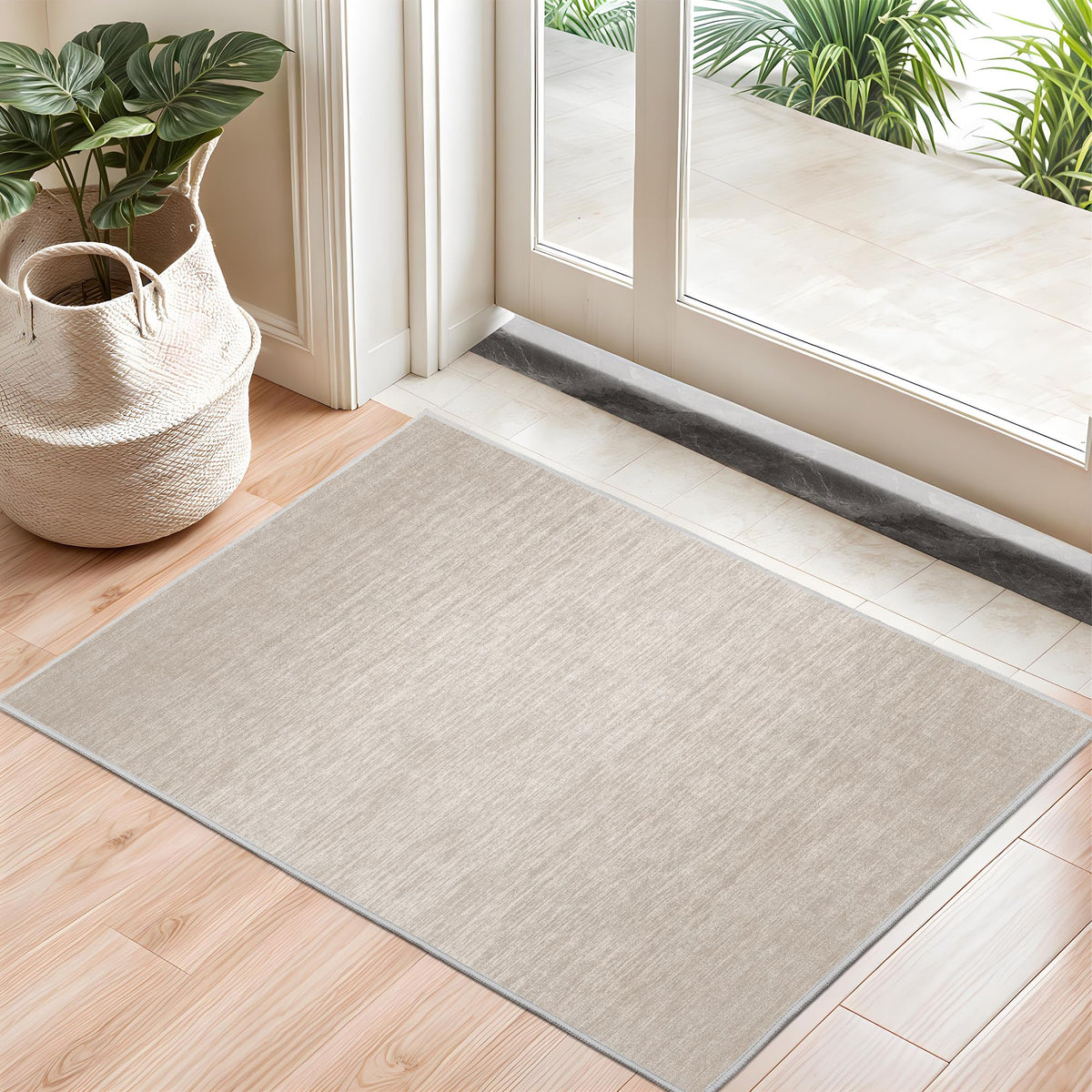 Valenrug Washable Rugs 5x7, Non Slip Large Area Rugs for Living Room, Beige