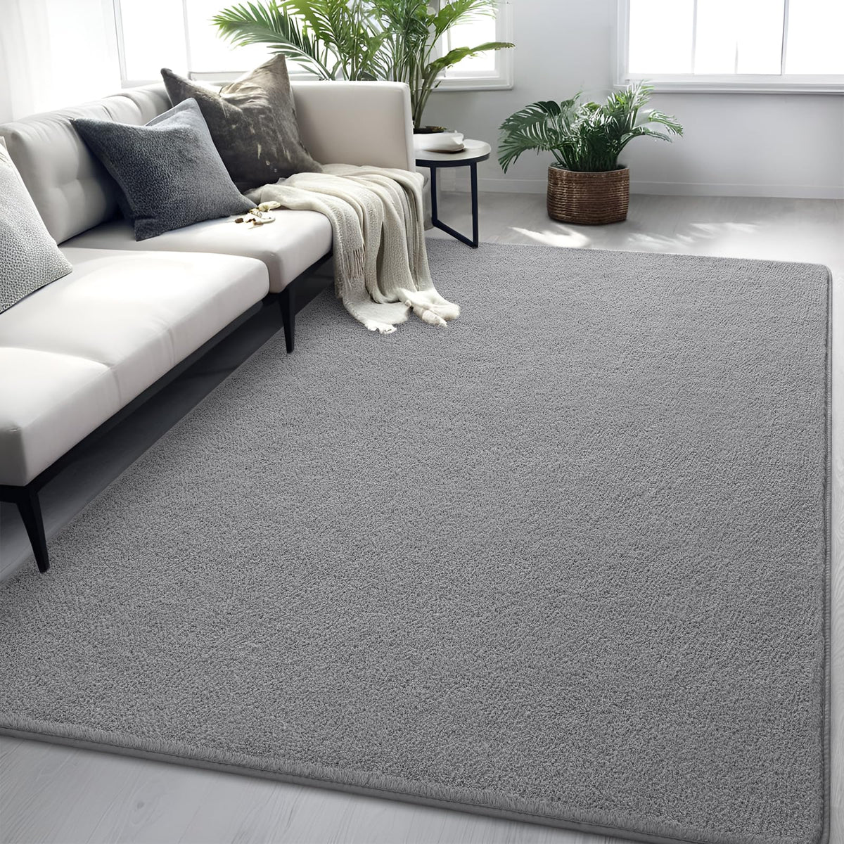 5x7 Black Area Rug Modern Aesthetic Minimalist