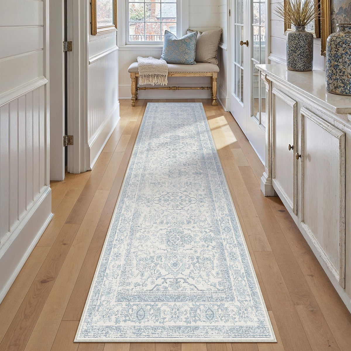 HUGEAR 3x5 Colorful Retro Floral Washable Area Rug for Entryway