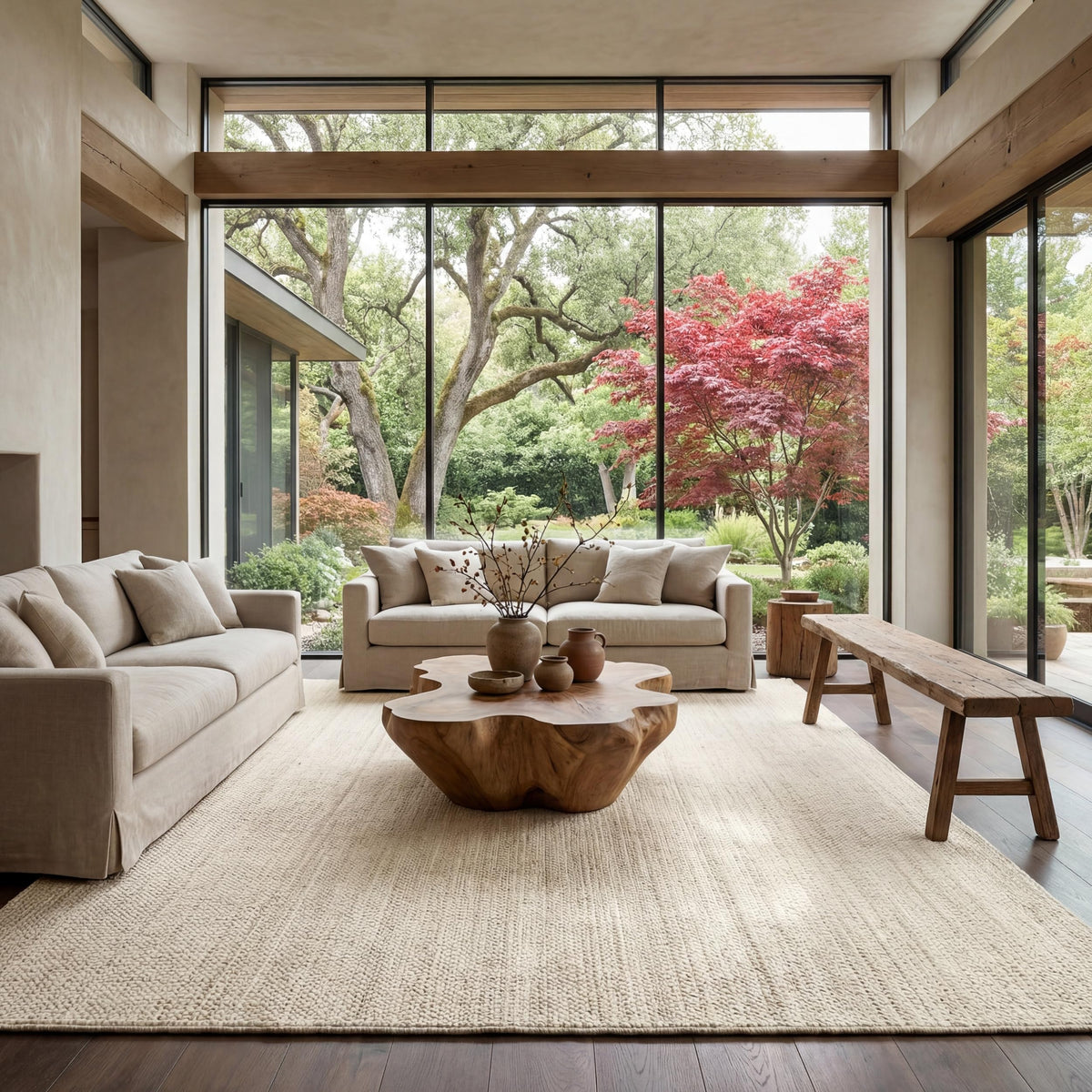 nuLOOM Rigo Natural Solid Flatweave Area Rug, 5' x 8'
