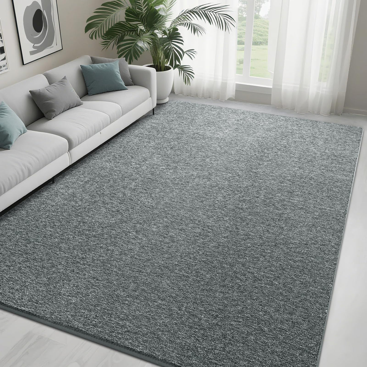 5x7 Black Area Rug Modern Aesthetic Minimalist