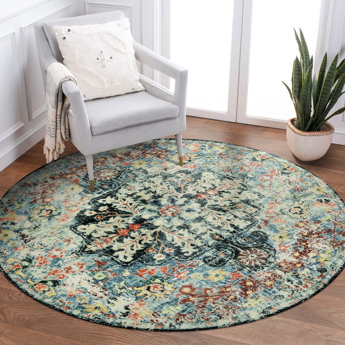Lahome Felice Boho Tribal 2x3 Washable Small Rugs for Entryway Doormat Indoor Entrance, Throw Rugs with Rubber Backing, Bohemian Soft Non-Slip Bathroom Carpet for Bath Front Door Kitchen Floor