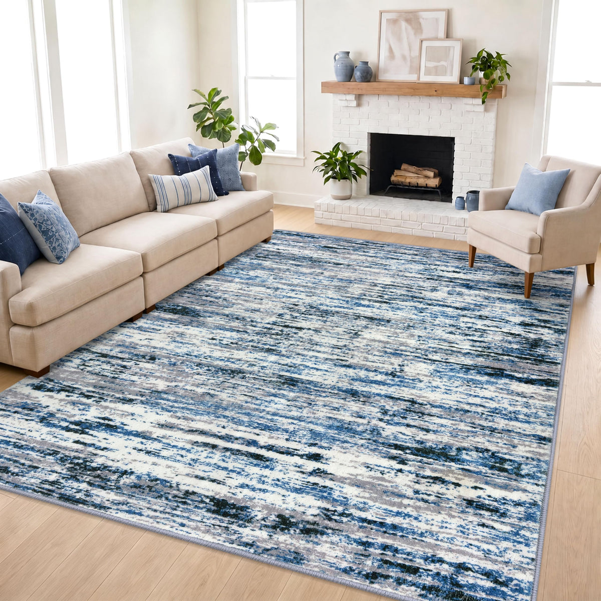 Lansny Abstract 2x3 Area Rug Small Washable Entryway Rug Non Slip Door Mat