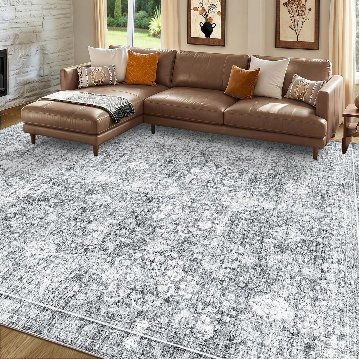 Sasttie 4x6 Area Rugs, Ultra-Soft Washable Rug for Living Room, Beige