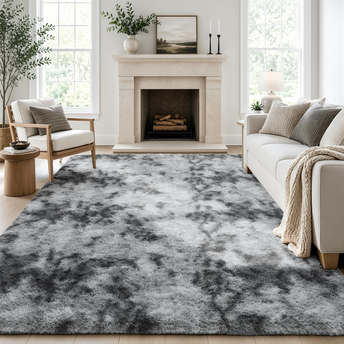 Ophanie Small Rug Upgrade Non Slip Throw Bedside Area Rugs, Fluffy Soft Grey Mini Bedroom Carpet, Affordable Door Entryway Indoor Inside Front Entrance Dog 2x3 Mat, Home Decor Aesthetic, Nursery