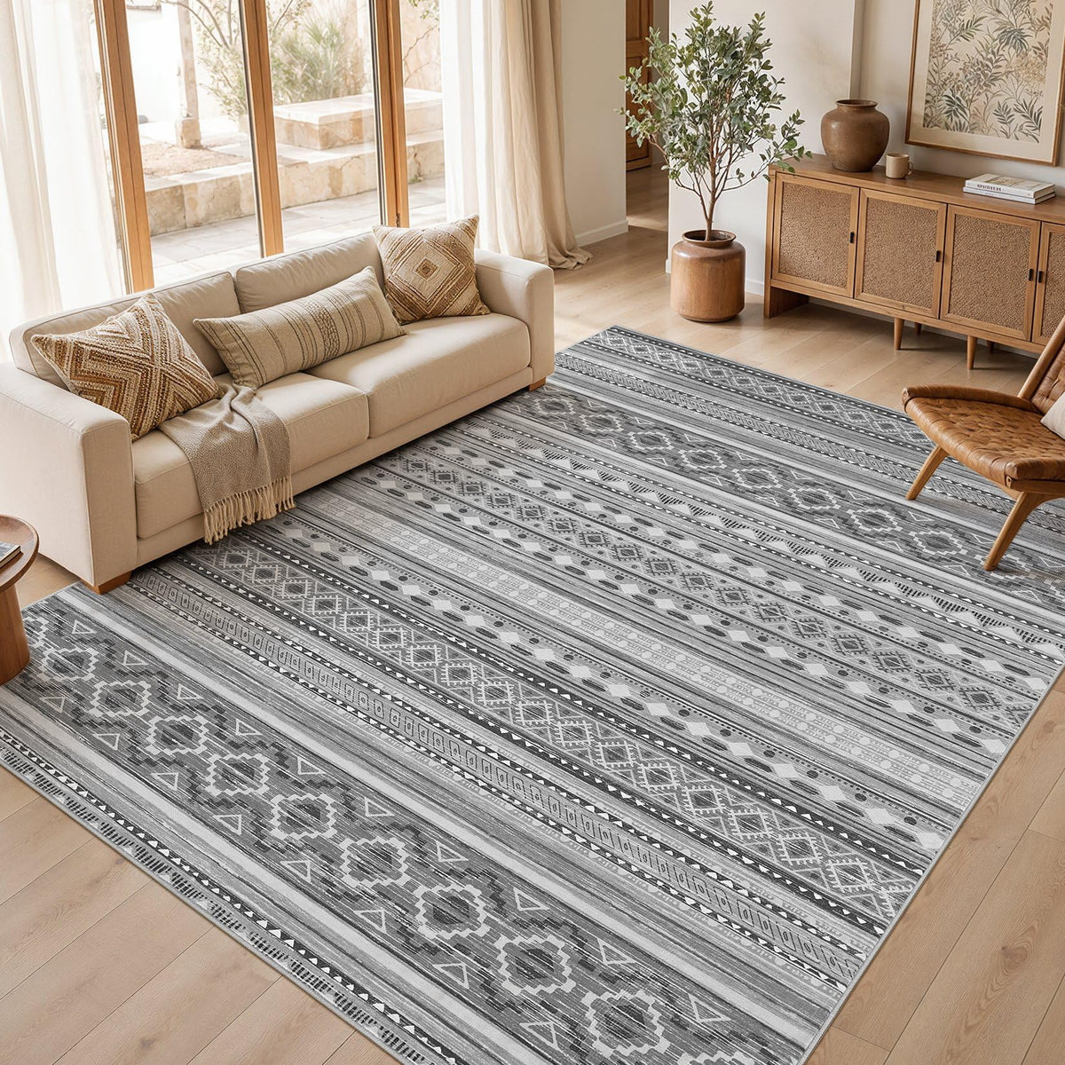 cotiled Boho 5x7 Area Rugs for Living Room: Soft Moroccan Washable Rug