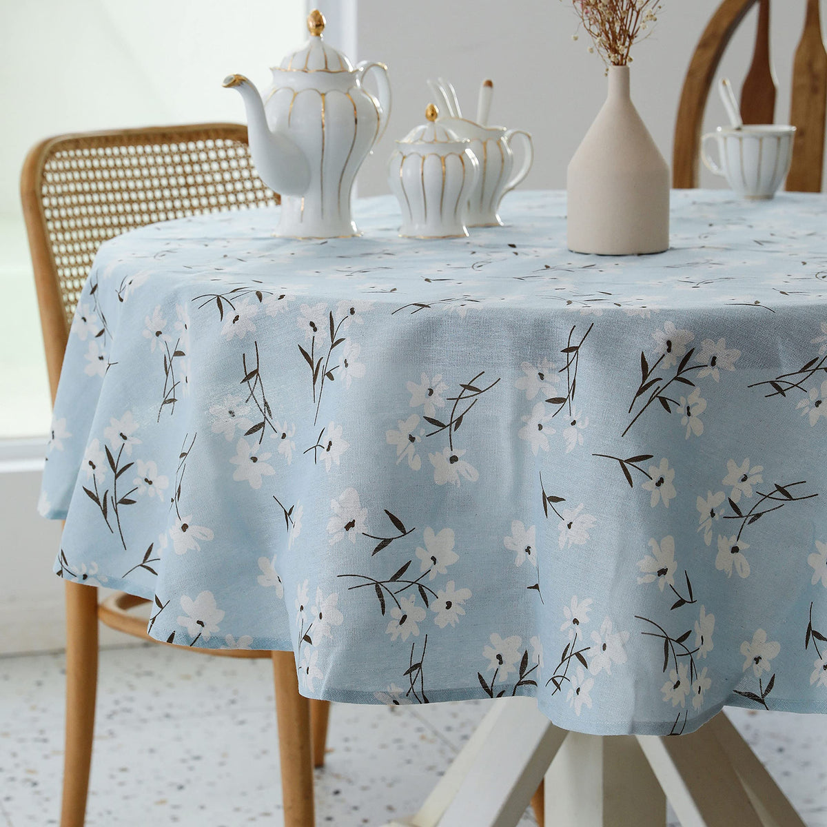 YiHomer Pastoral Rectangle Table Cloth 100% Polyester Fabric 60 x 102 Inch