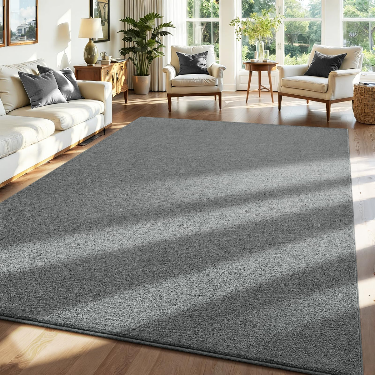 ISEAU 4x6 Soft Area Rug for Bedroom, Washable and Non-Slip, Purple