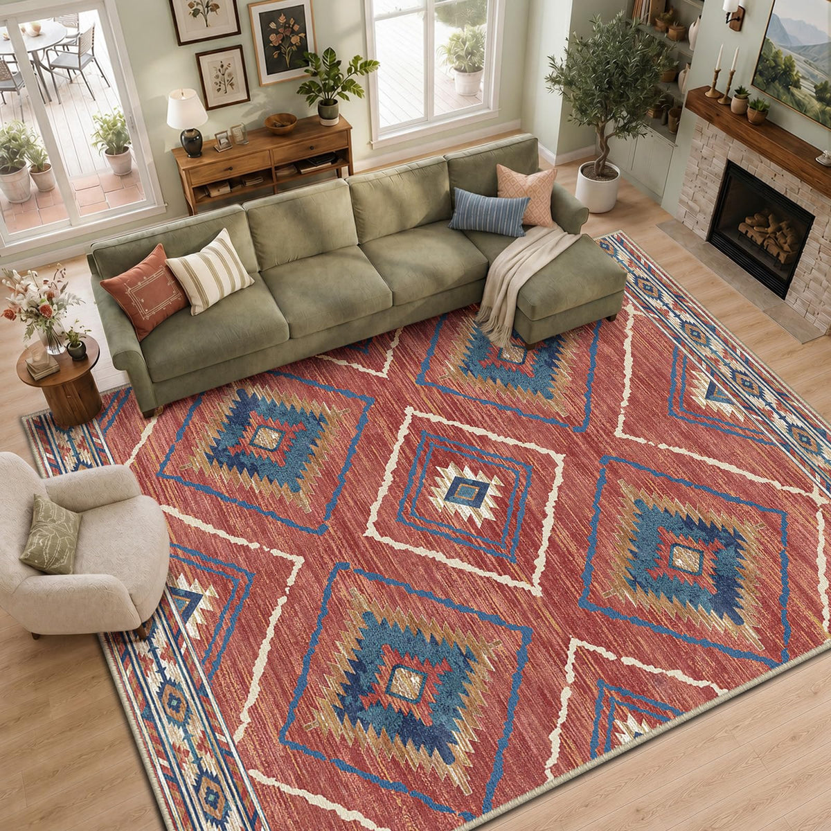 BESTSWEETIE 5'x7' Washable Area Rug for Living Room Bedroom Black