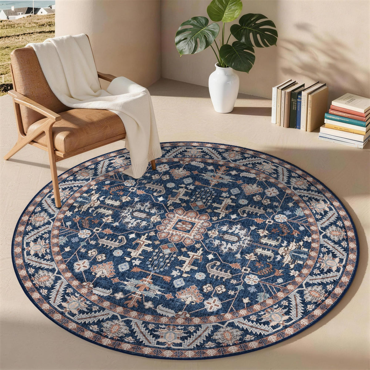 Soft Pink Rug for Girls Room: 5x8 Vintage Washable Carpet Bedroom Nursery