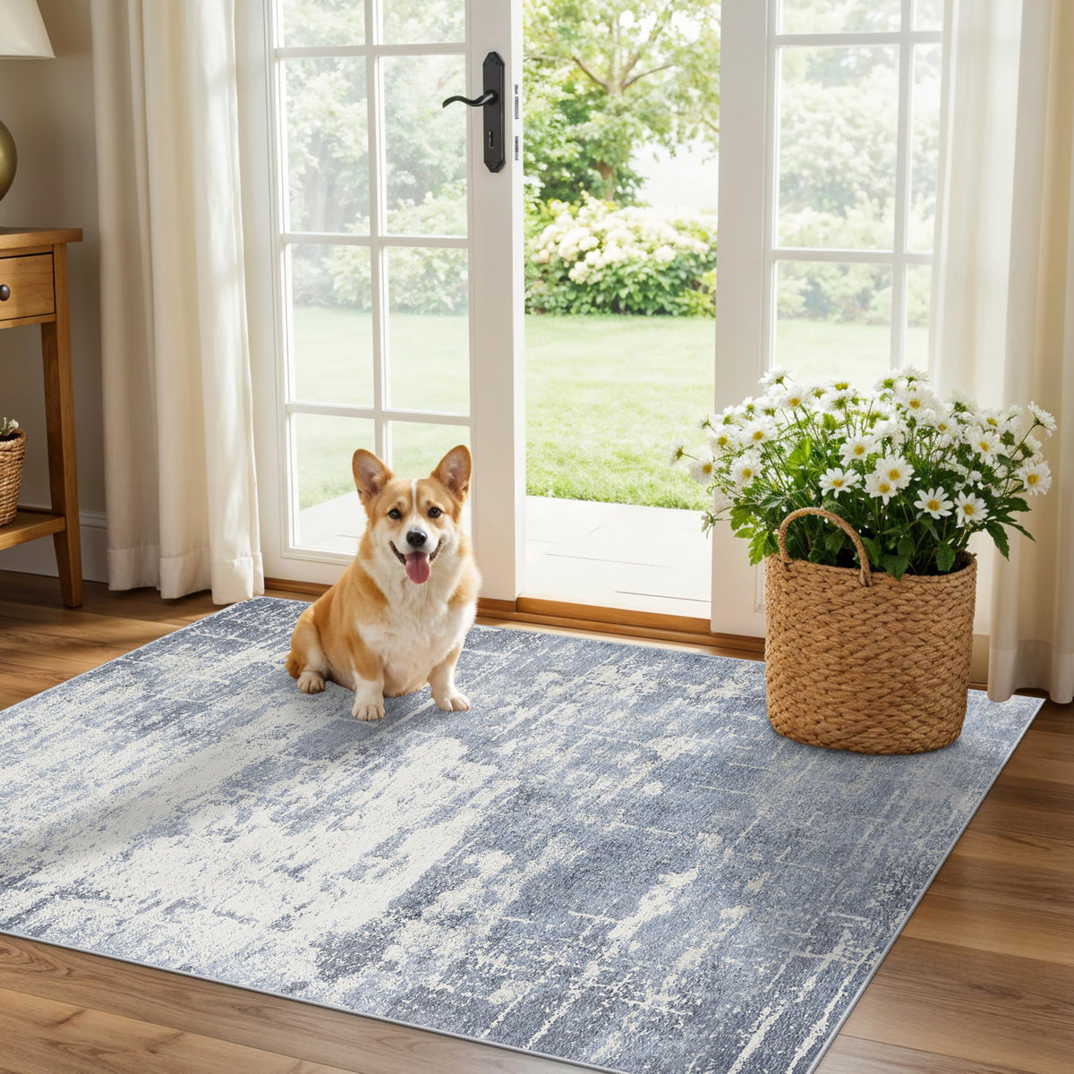 Hallway Washable Runner Rug - 2x10 Kitchen Rugs Entryway Rug Runner Vintage Soft Floor Mat Non Slip Indoor Farmhouse Carpet for Bathroom Living Room Bedroom (2 X 10, Beige)