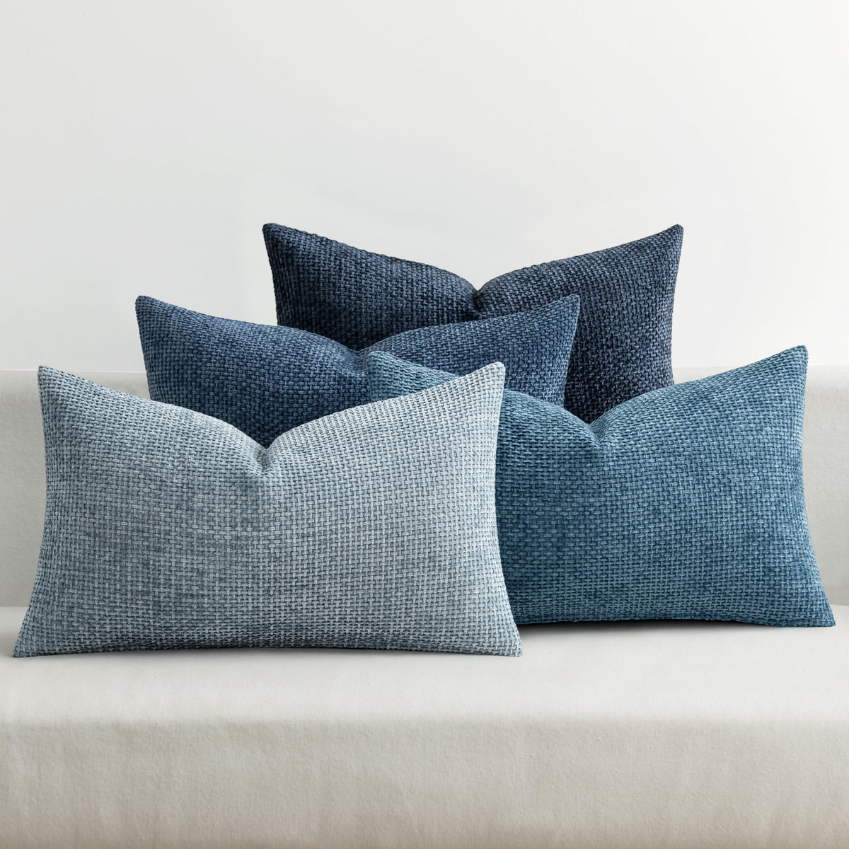 MIULEE Soft Decorative Chenille Pillow Covers Neutral 18x18 Pack of 4