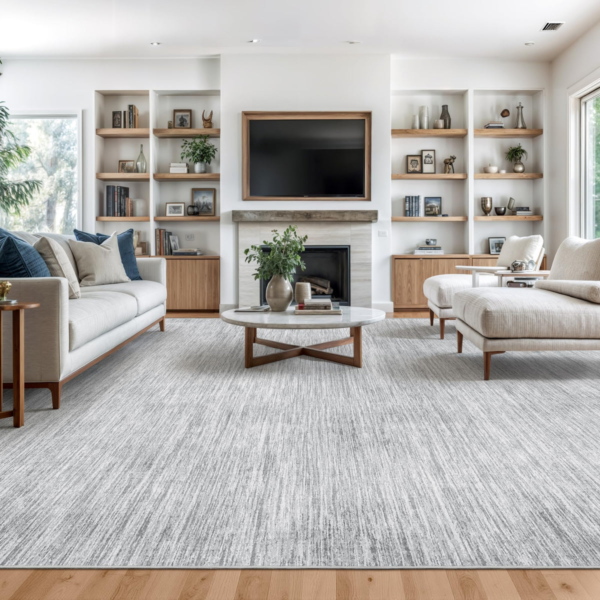Valenrug Washable Rugs 5x7, Non Slip Large Area Rugs for Living Room, Beige
