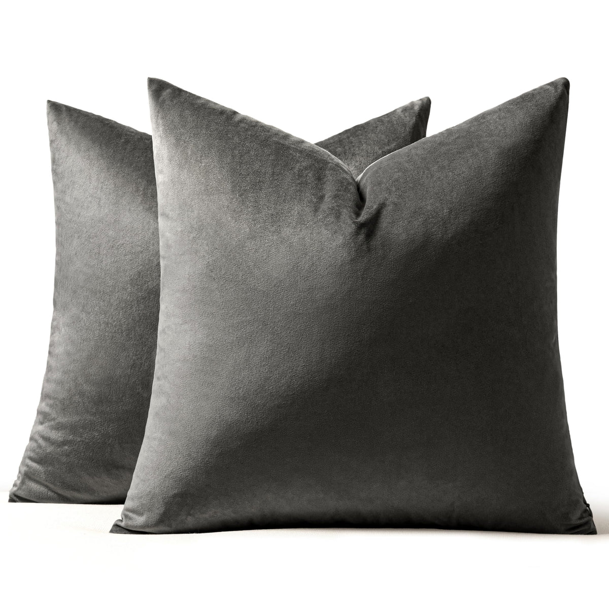 MIULEE Velvet Throw Pillow Covers 18x18 Inch Pack of 2 Dark Blue