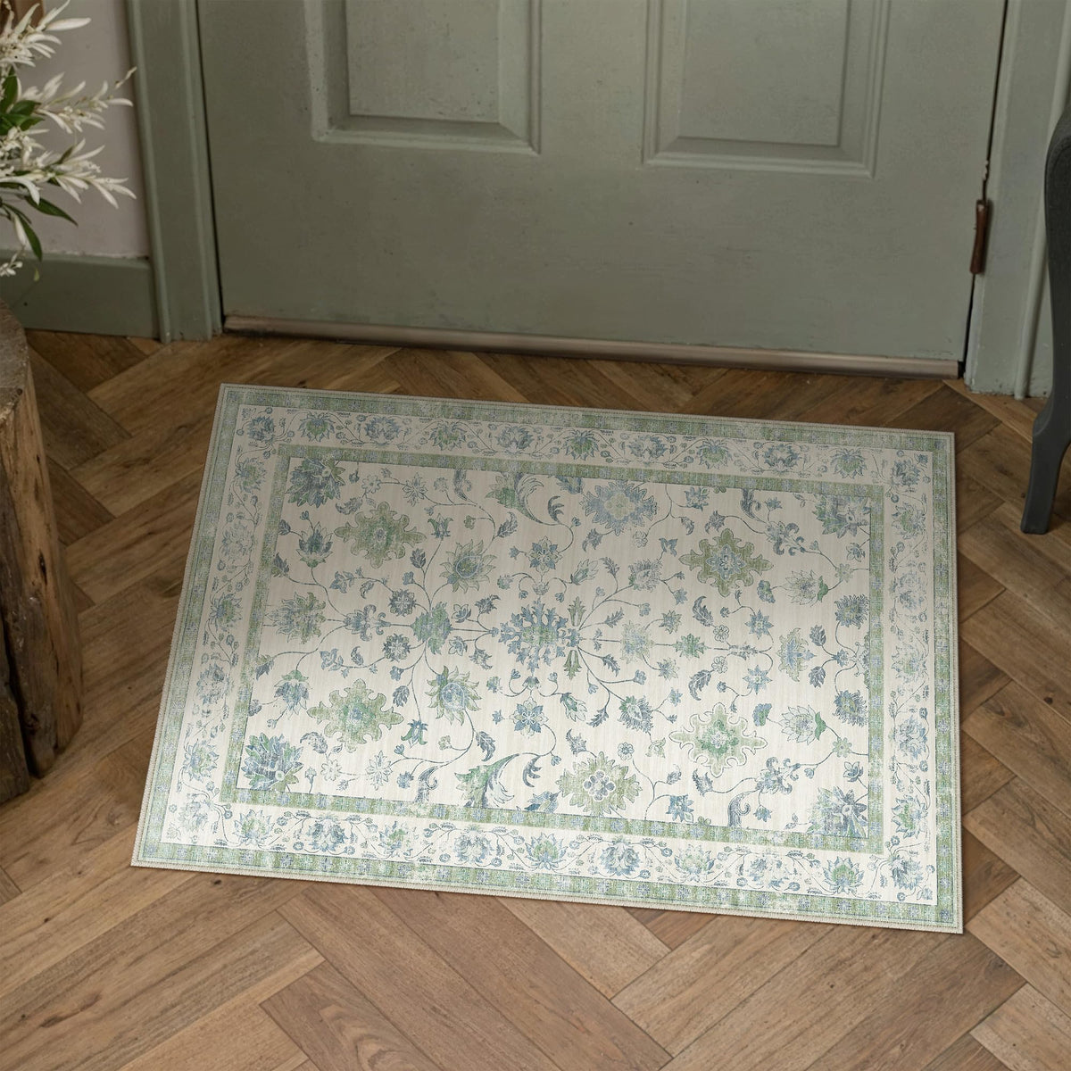 HUGEAR 3x5 Colorful Retro Floral Washable Area Rug for Entryway