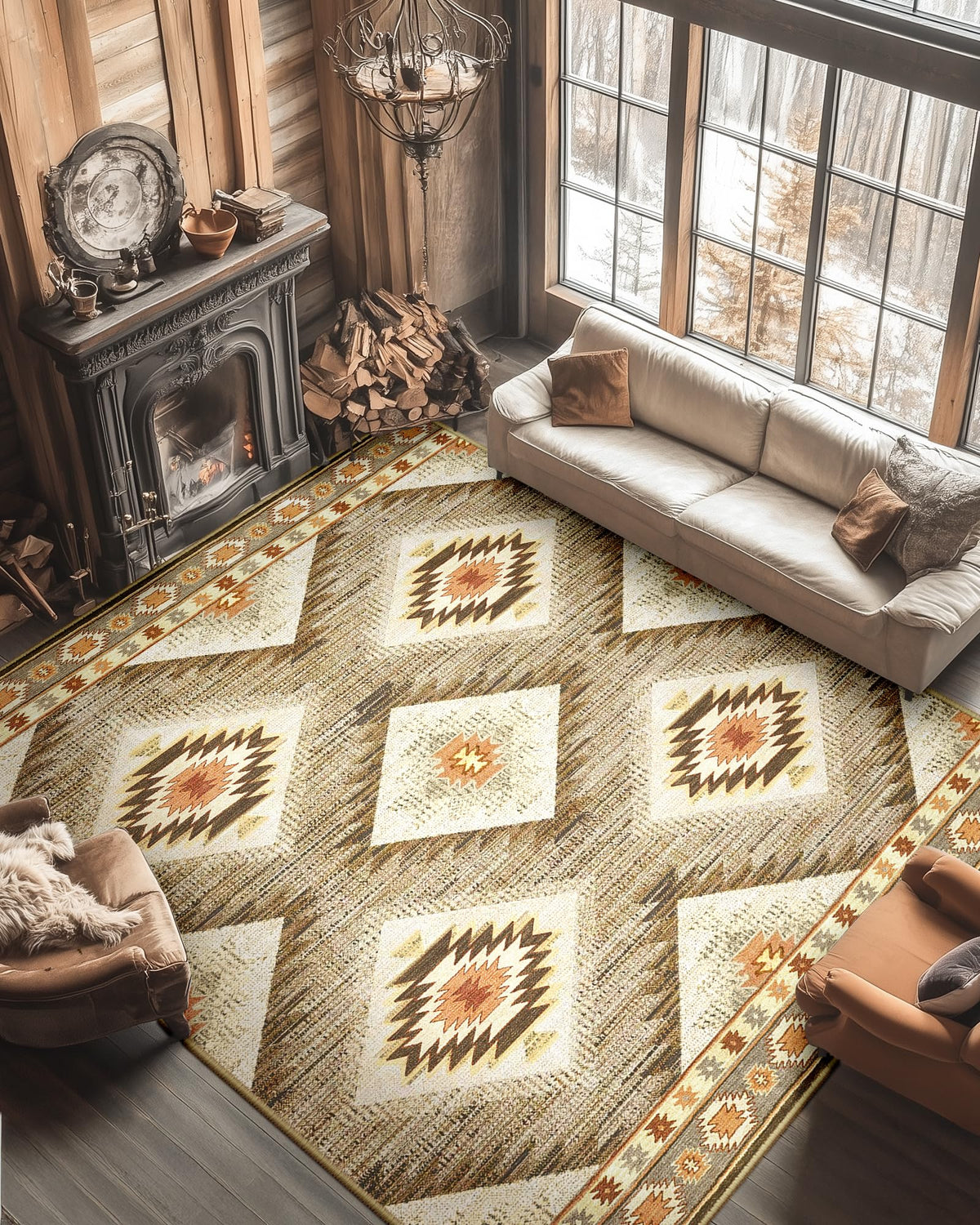 BESTSWEETIE 5'x7' Washable Area Rug for Living Room Bedroom Black