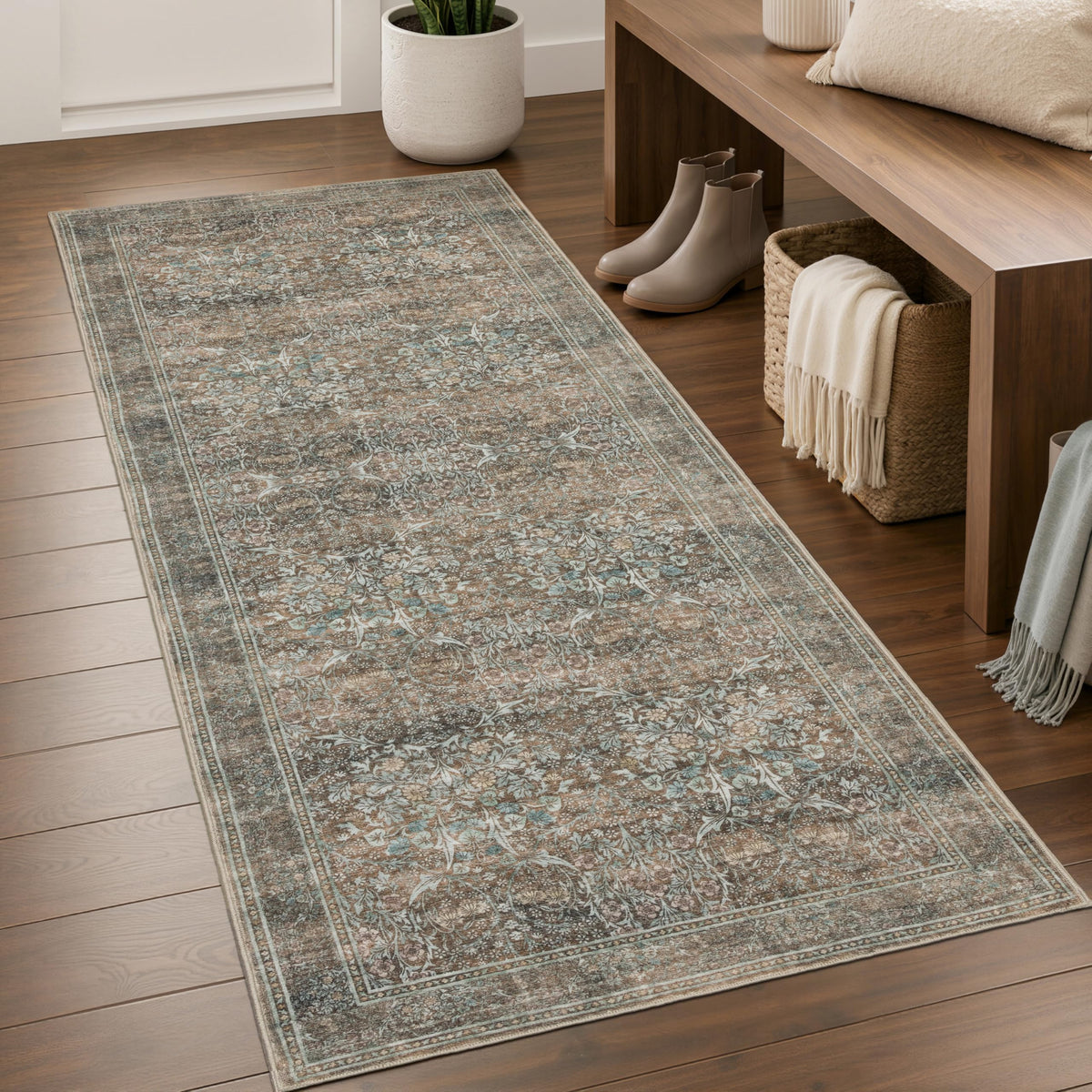 JOLLYVOGUE 5x7 Area Rugs for Living Room, Washable Rug, Beige