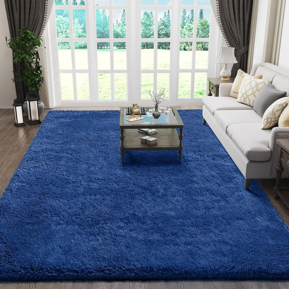 Ophanie Area Rugs for Bedroom, Christmas Upgrade Non-Slip Ivory Fluffy Soft Shag Living Room Carpet, Indoor Floor 4x6 Fuzzy Shaggy Plush Nursery Rug for Kids Dorm Decor with Over 99 pcs Pile fibers