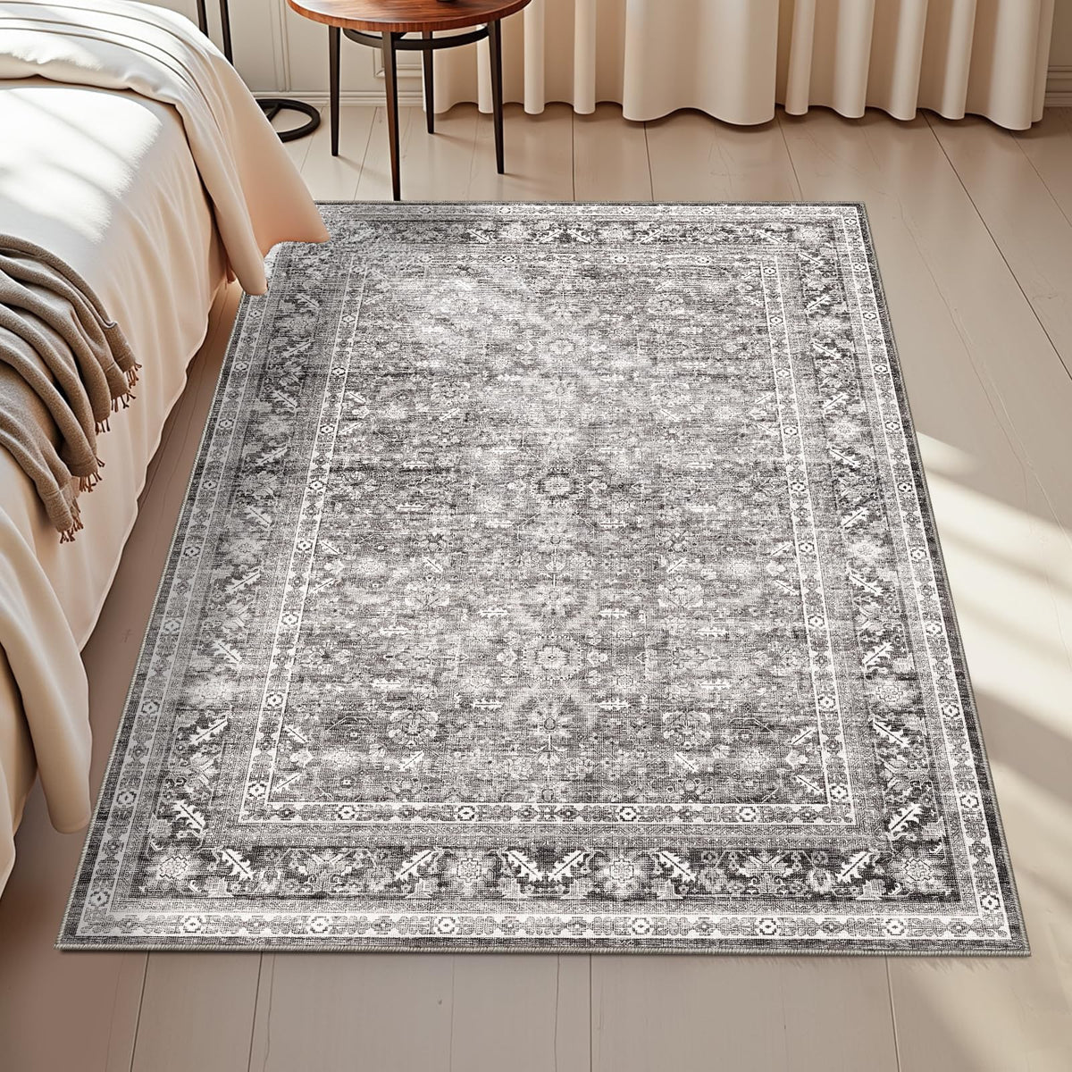 OPPODREAM Vintage Blue Area Rugs 5x7, Washable Rug for Living Room